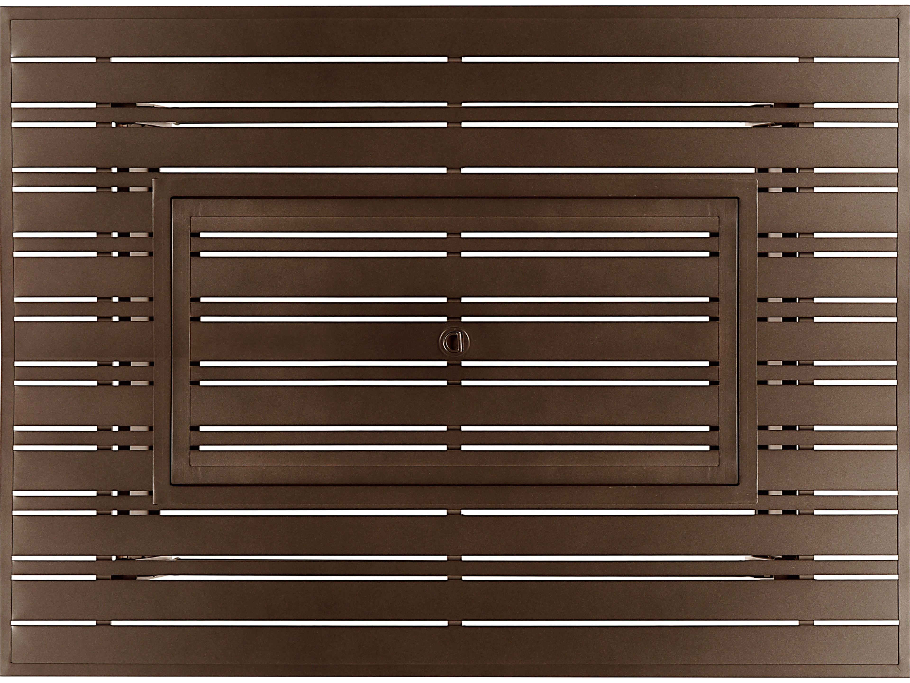 Oakland Living Rectangular Aluminum Propane Outdoor Fire Pit Table