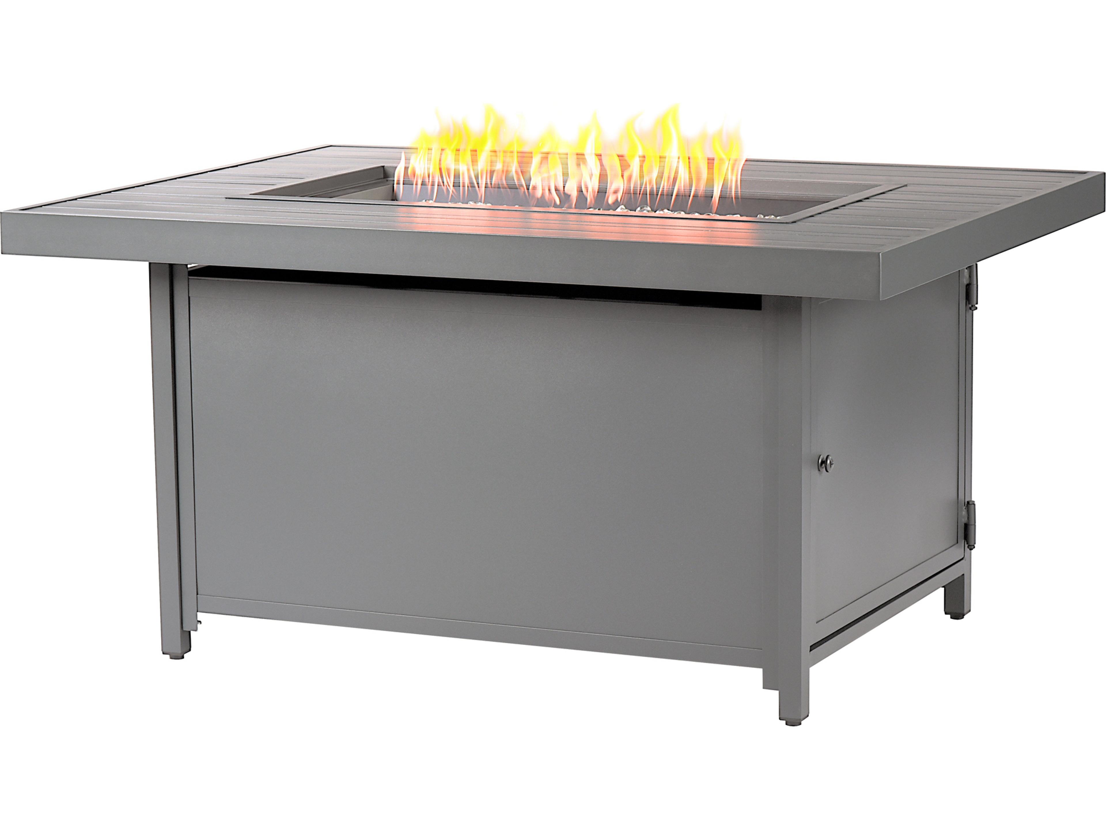 Rectangular Aluminum Propane Outdoor Patio Fire Pit Table