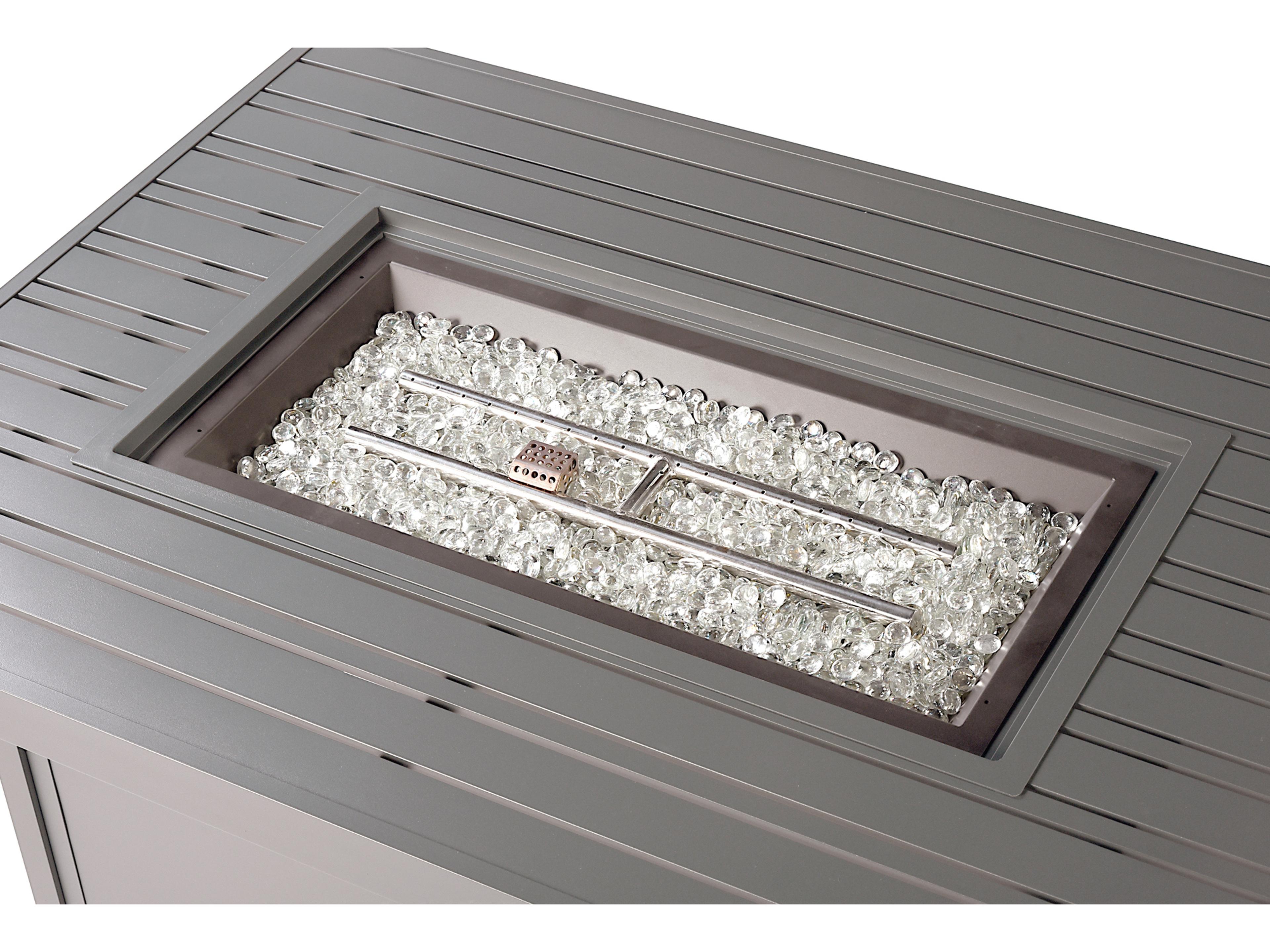 Oakland Living Rectangular Aluminum Propane Outdoor Patio Fire Pit Table