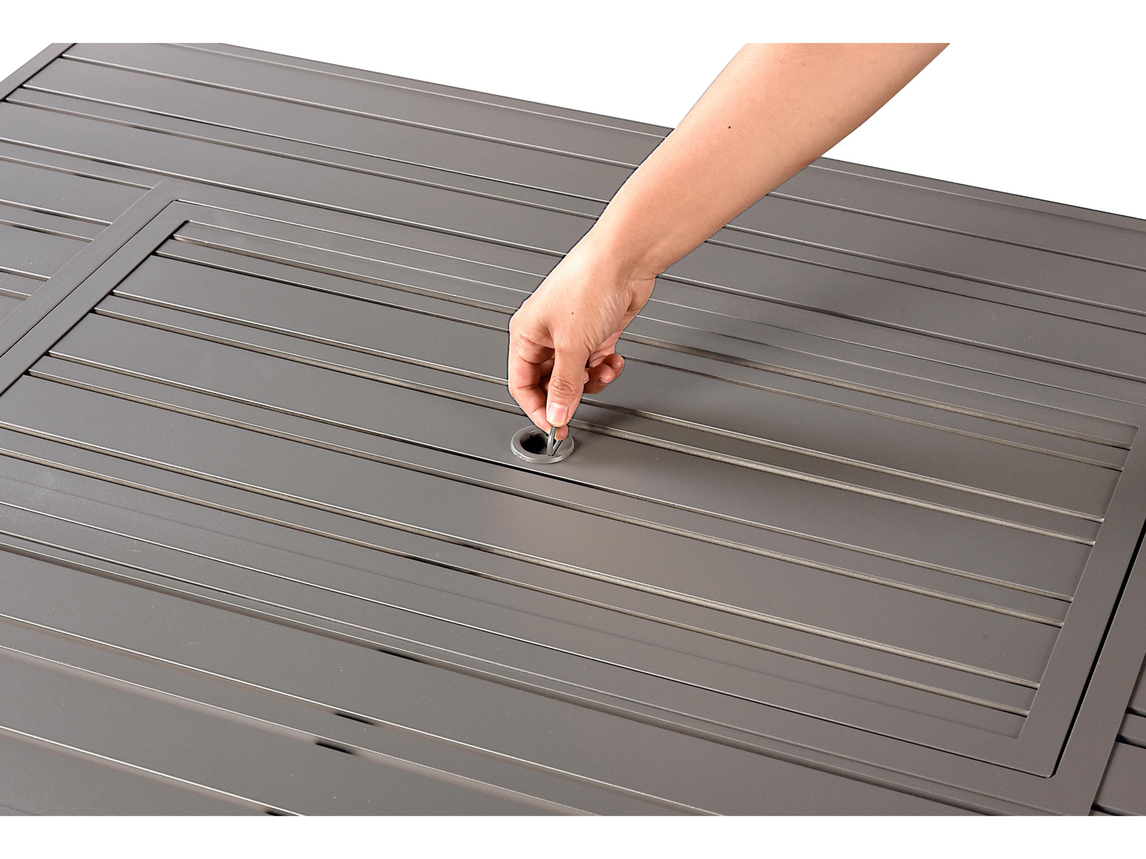 Oakland Living Rectangular Aluminum Propane Outdoor Patio Fire Pit Table