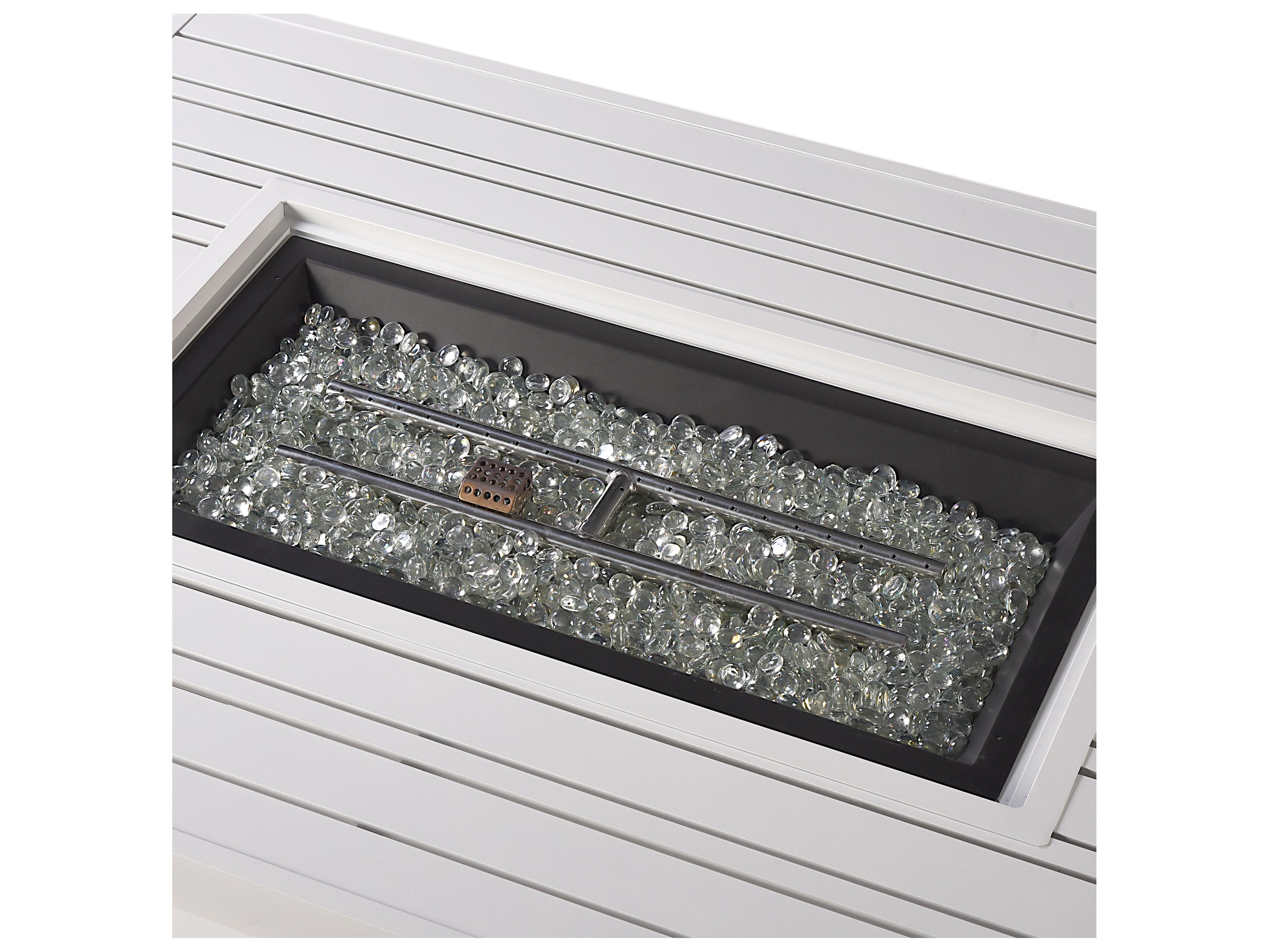 Oakland Living Rectangular Aluminum Propane Patio Fire Pit Table