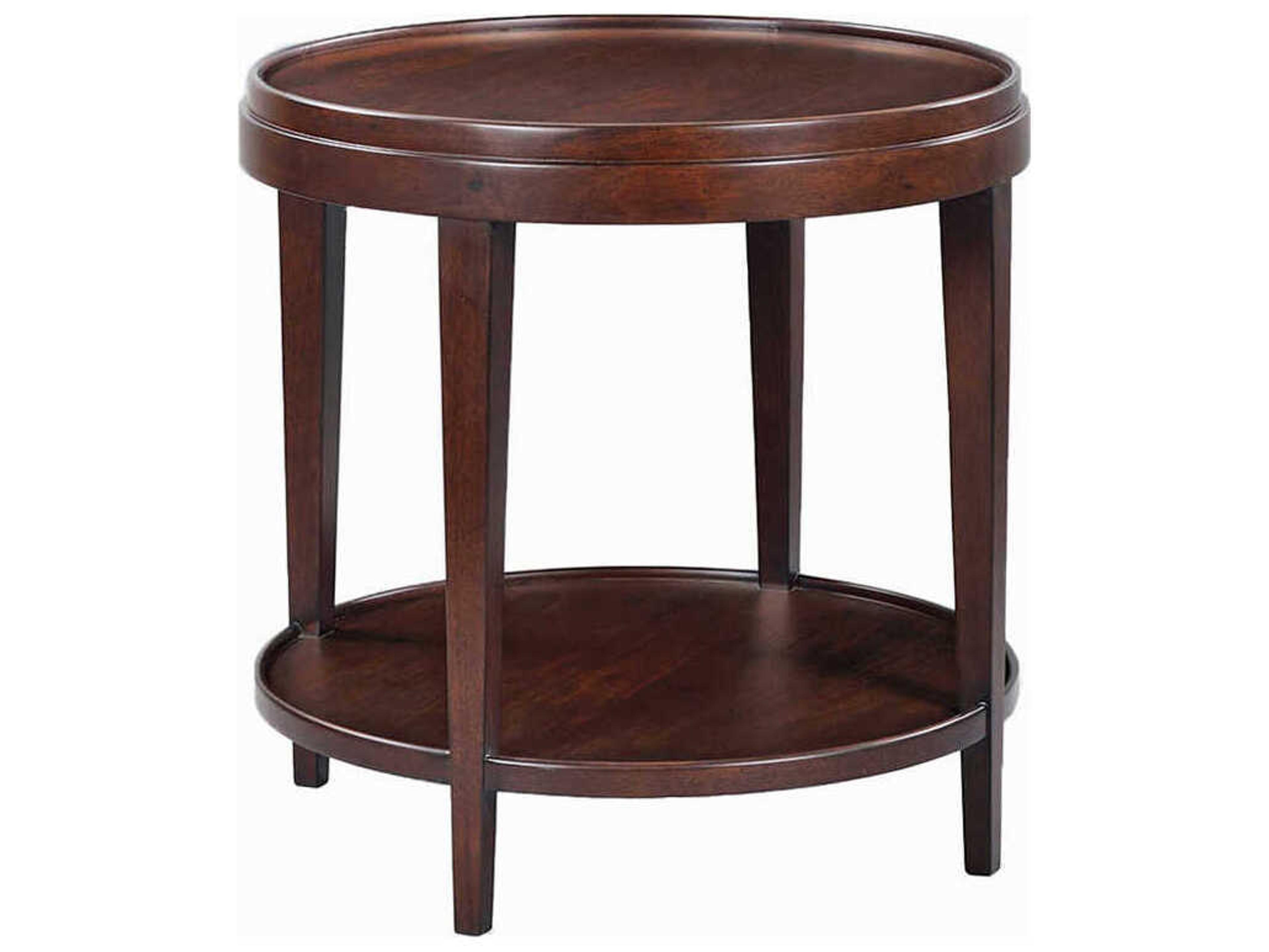 Liz Round Wood Chocolate End Table