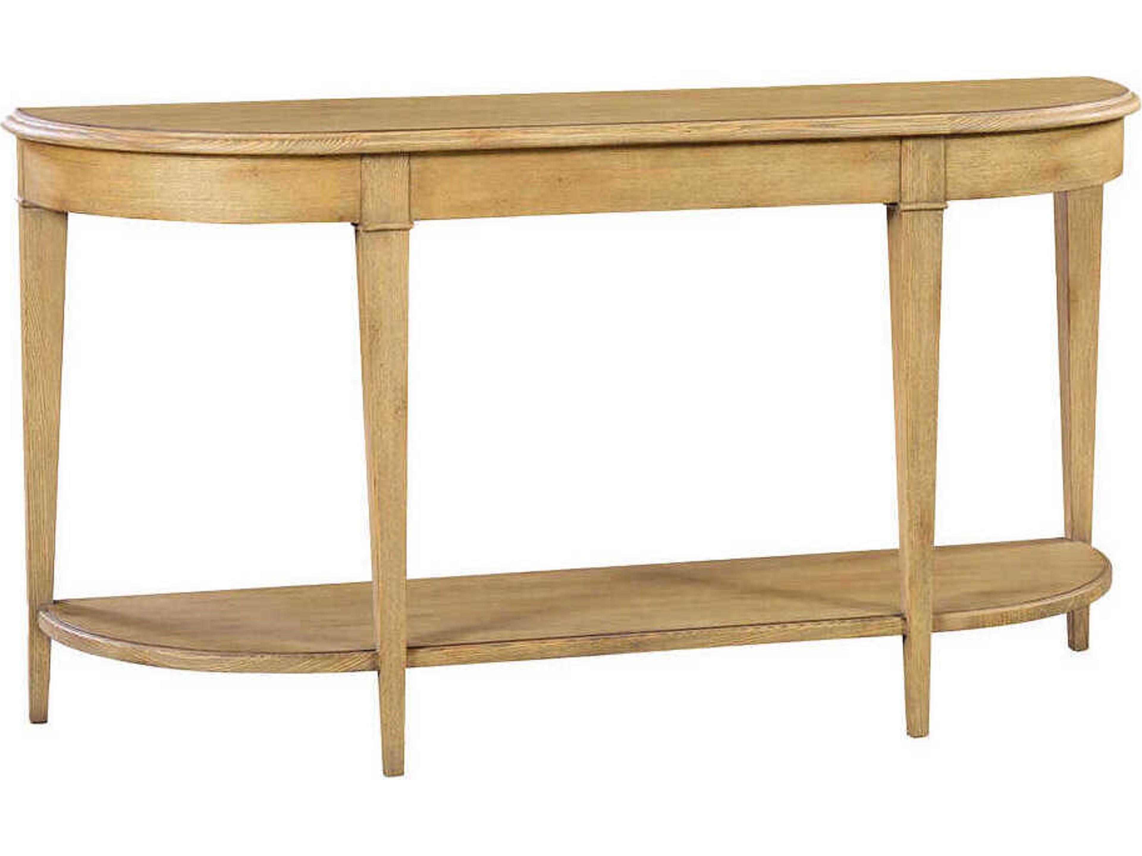 Dover Demilune Wood Oatmeal Console Table