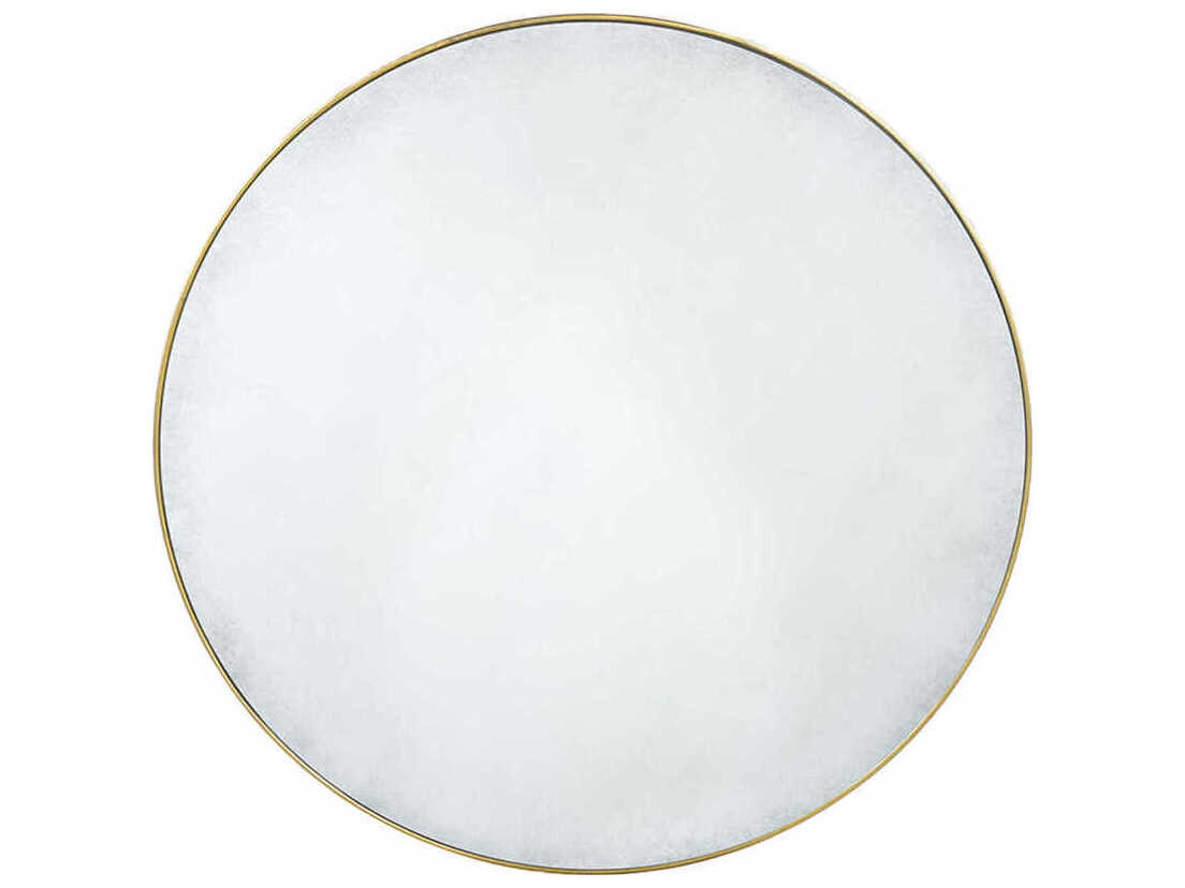 Raleigh Gold Leaf Round Antique Mirror