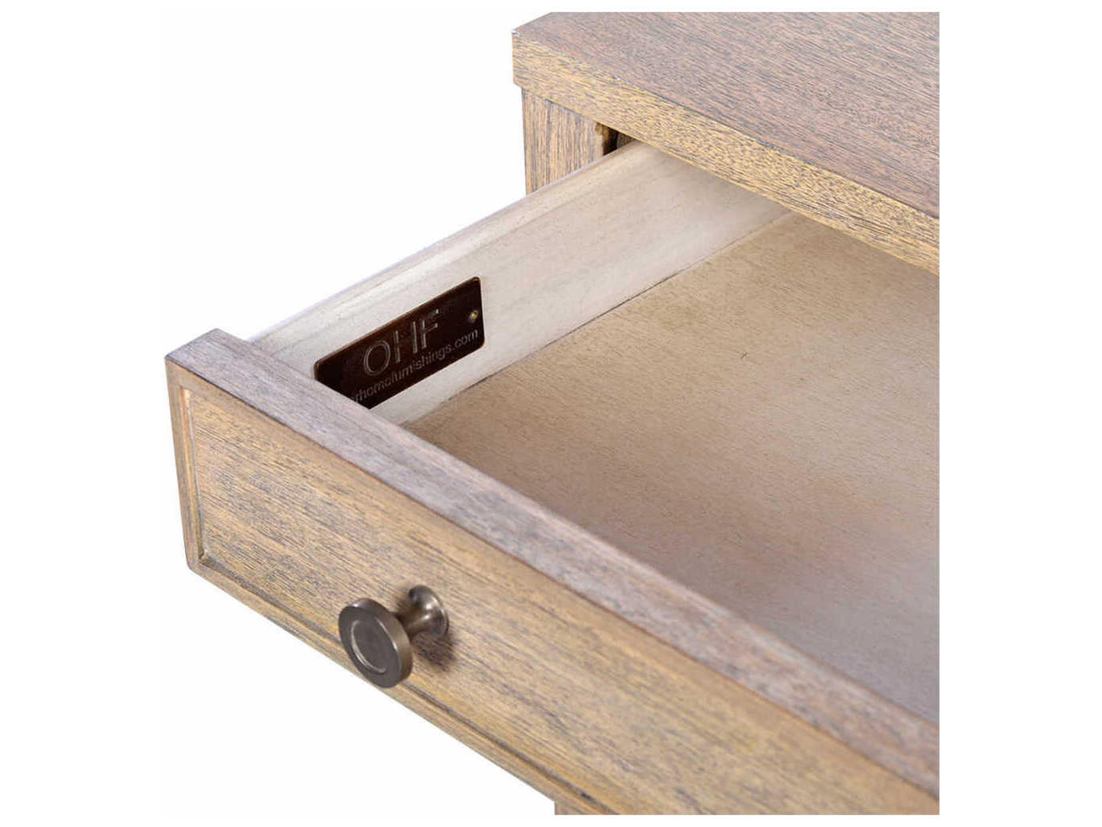 Oliver Home Weston Rectangular Wood Rabbit End Table