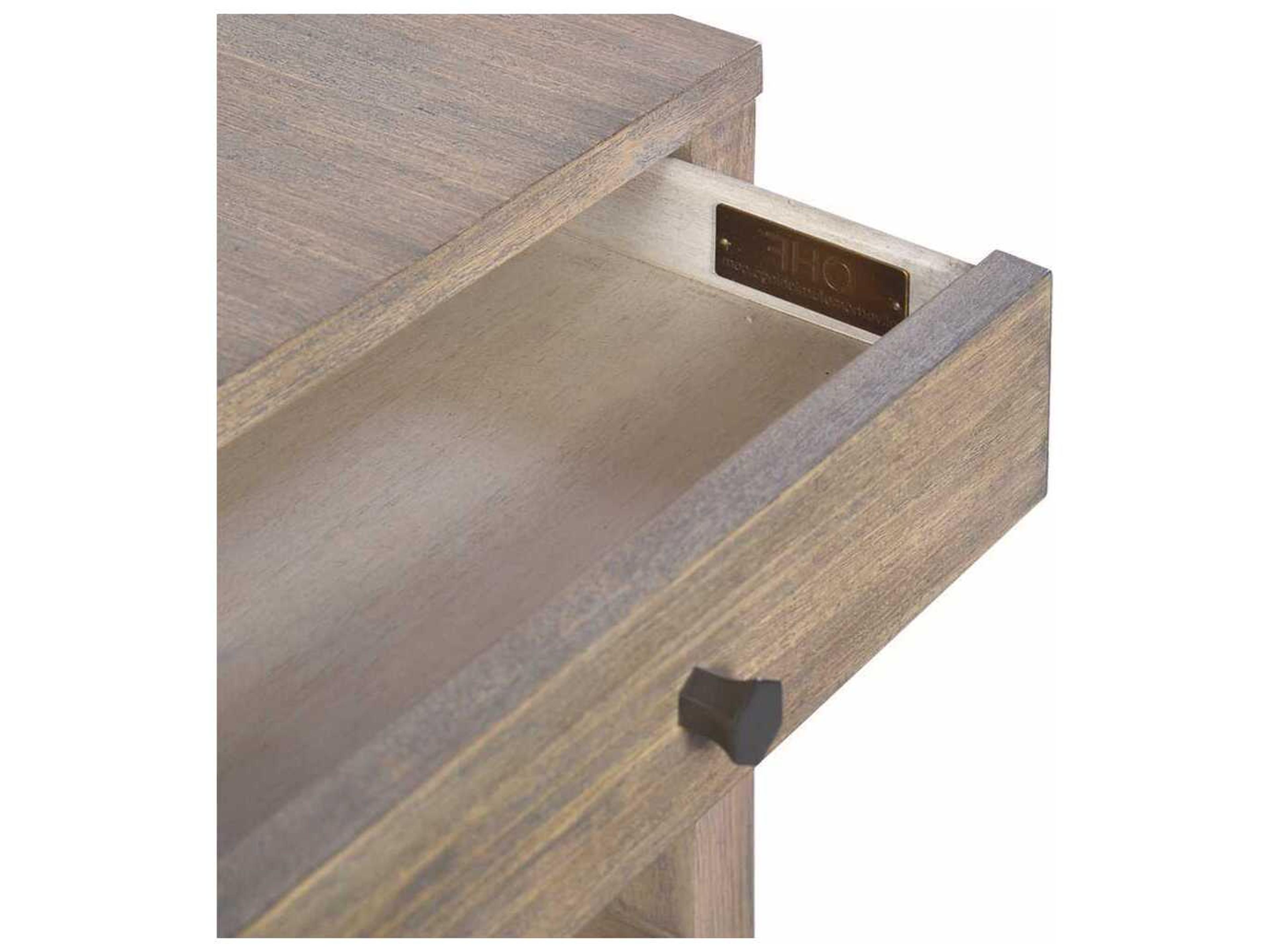 Oliver Home Wallace Rectangular Wood Rabbit End Table