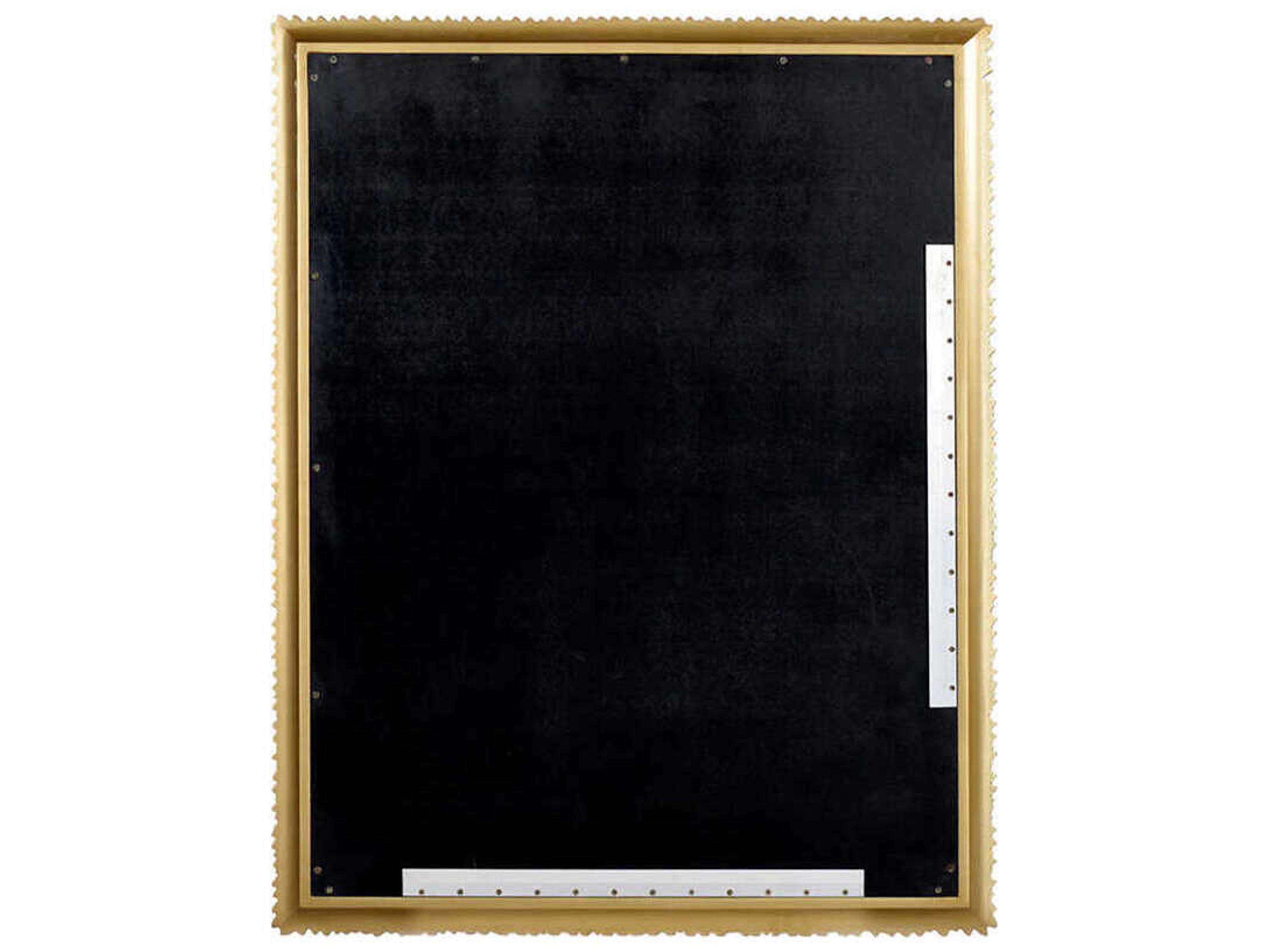 Oliver Home Oceanside Gold Leaf Rectangular Wall Mirror