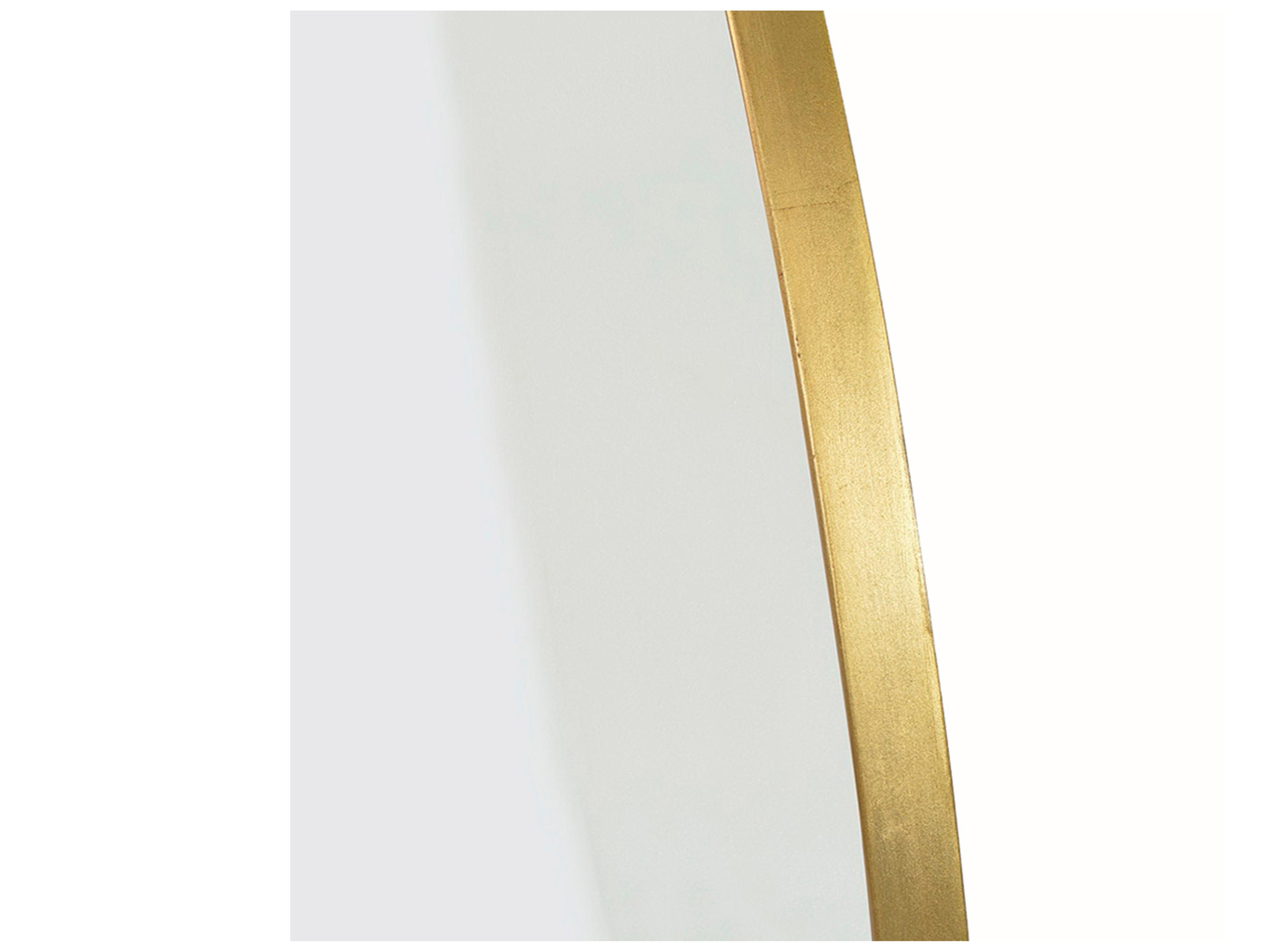 Oliver Home Concord Gold Leaf Round Wall Mirror