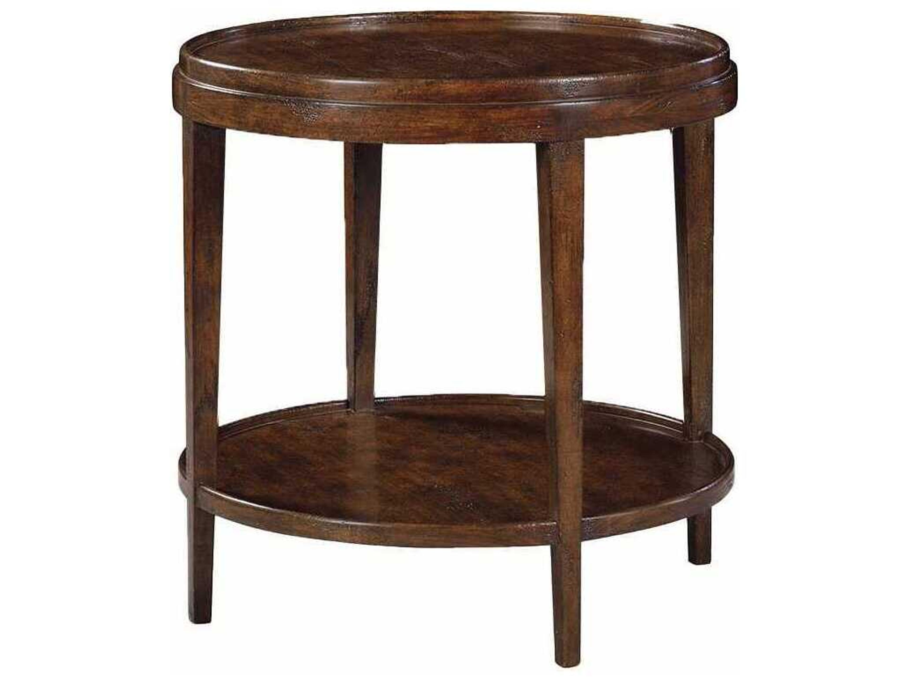 Liz Round Wood Country End Table
