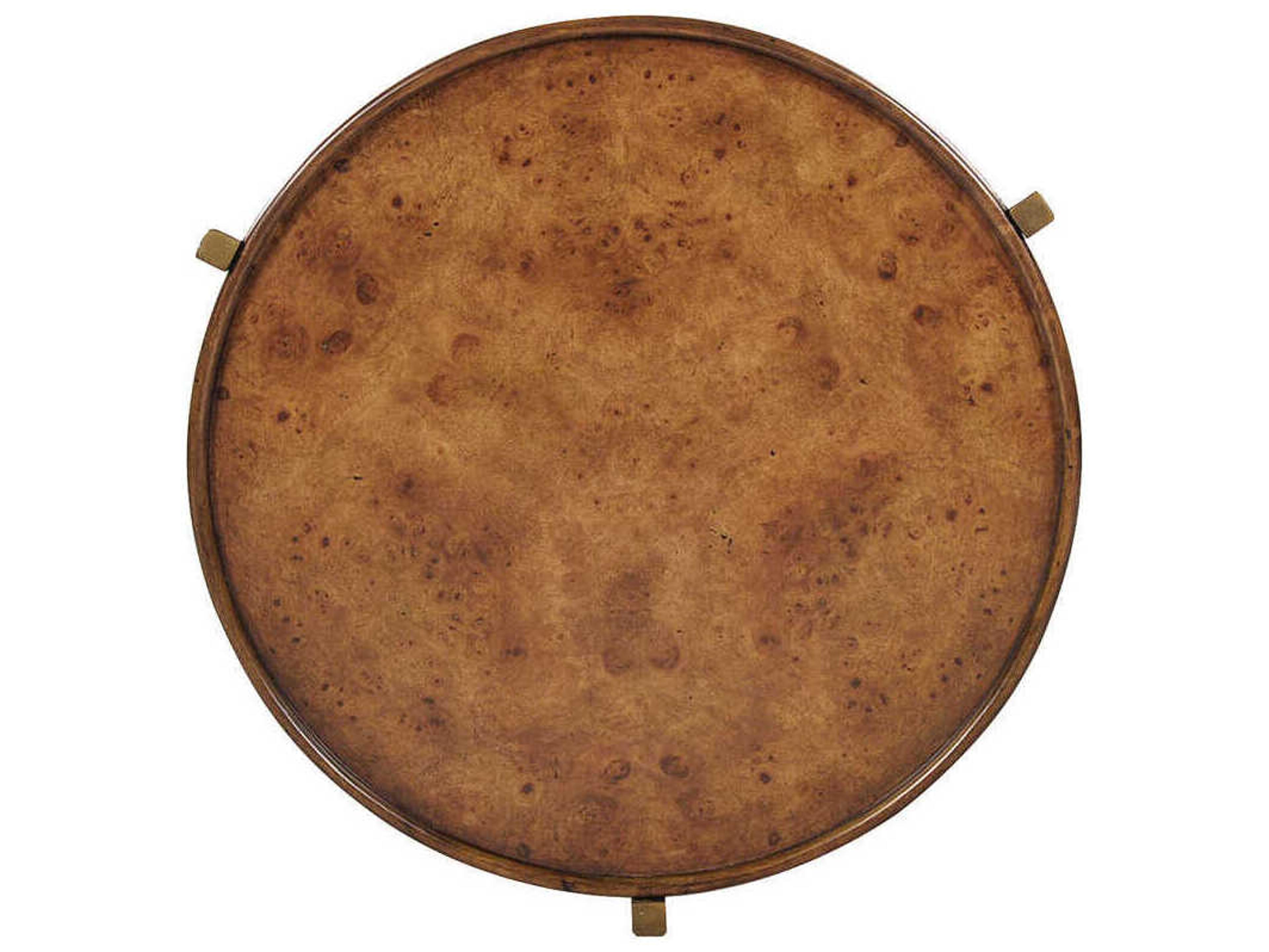 Oliver Home Reston Round Wood Burnished Bronze End Table