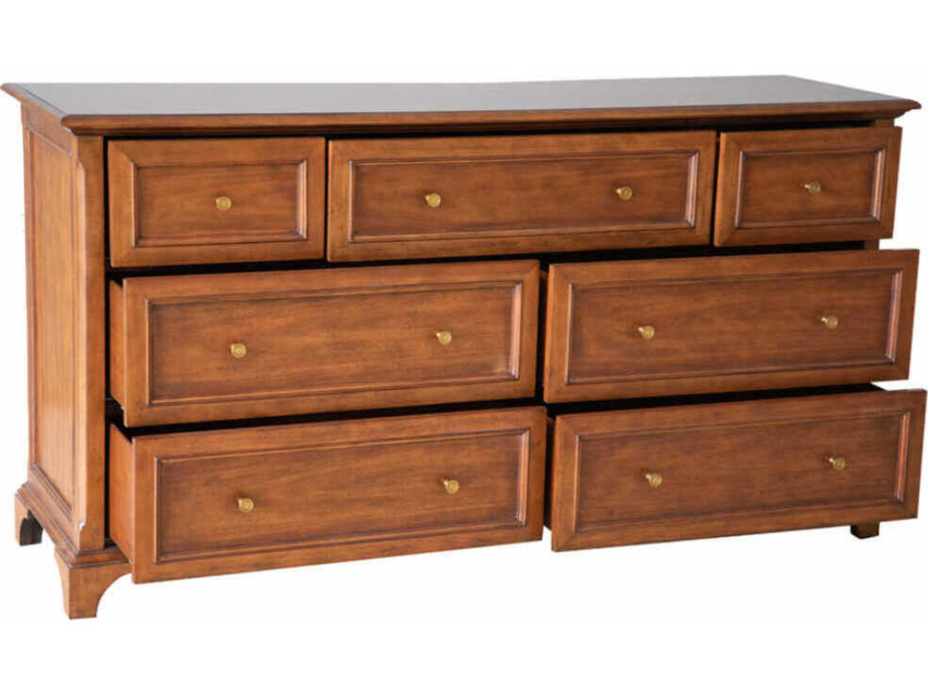 Lakewood 6-Drawers Brown Acacia Wood Double Dresser