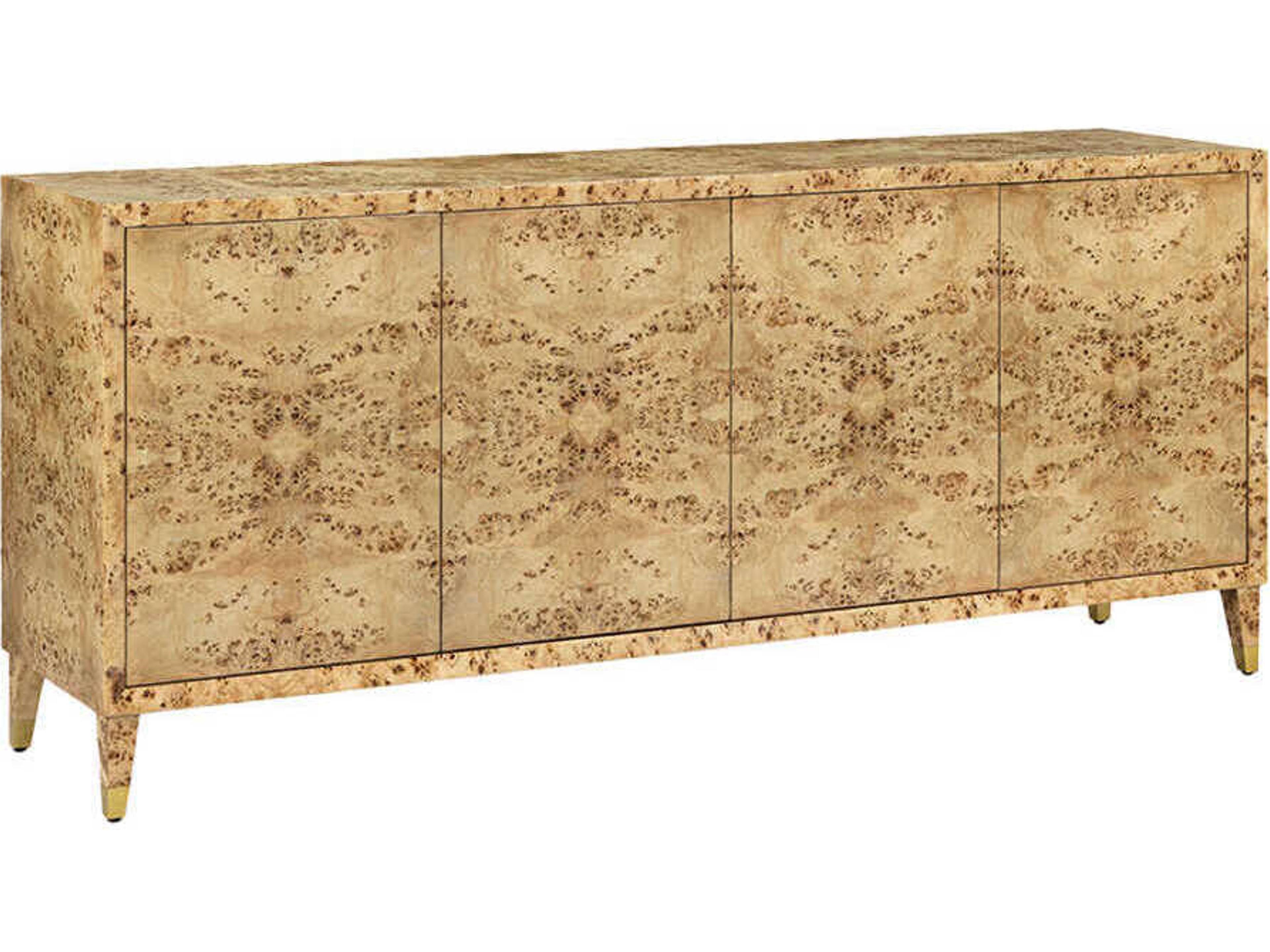 Beverly 84" Burlwood Natural Burl Sideboard