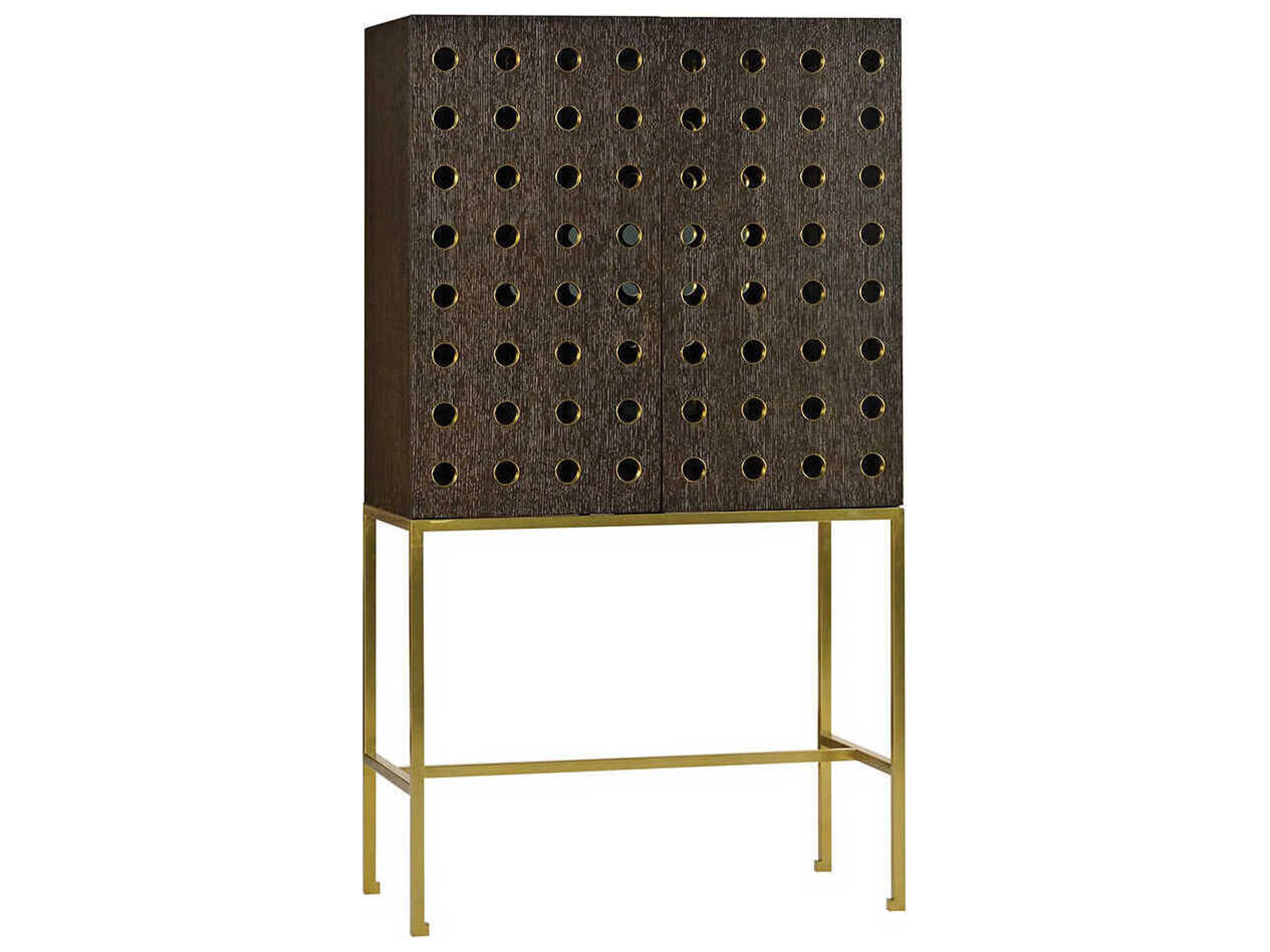 Kent Black Oak Wood Midnight Bar Cabinet