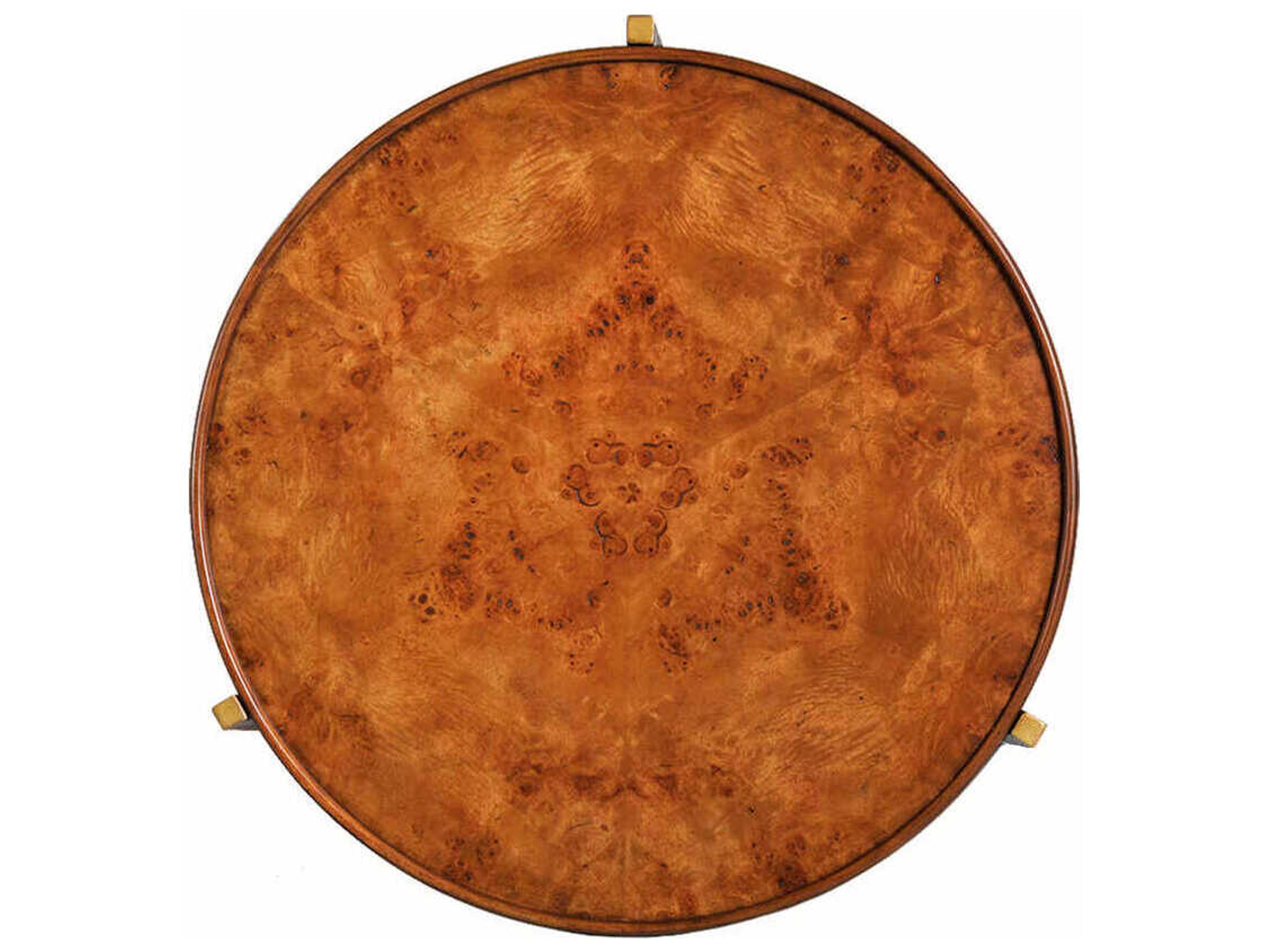 Oliver Home Reston Round Wood Burnished Bronze Coffee Table