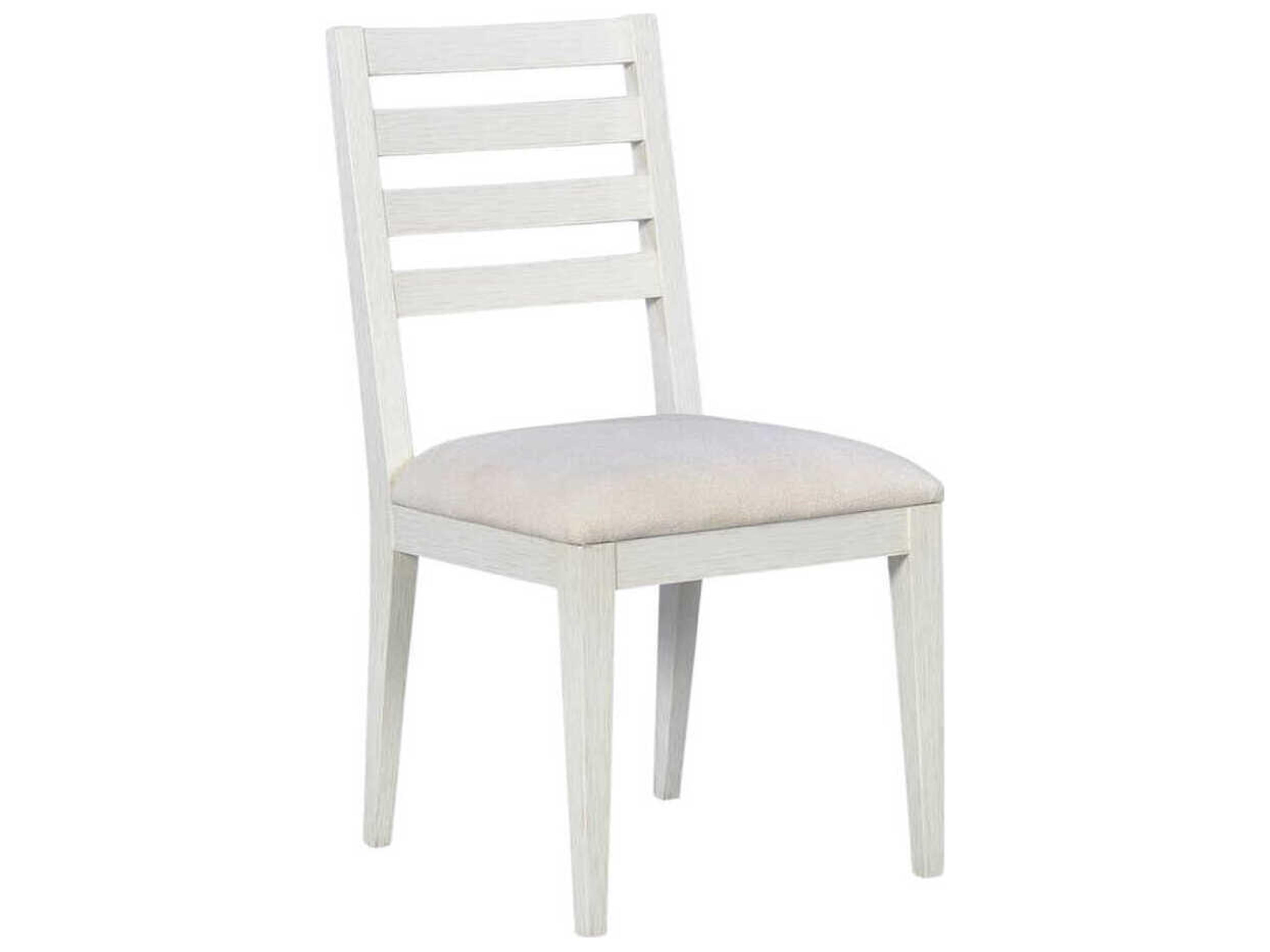Ribbon-I Hardwood White Upholstered Armless Dining Chair