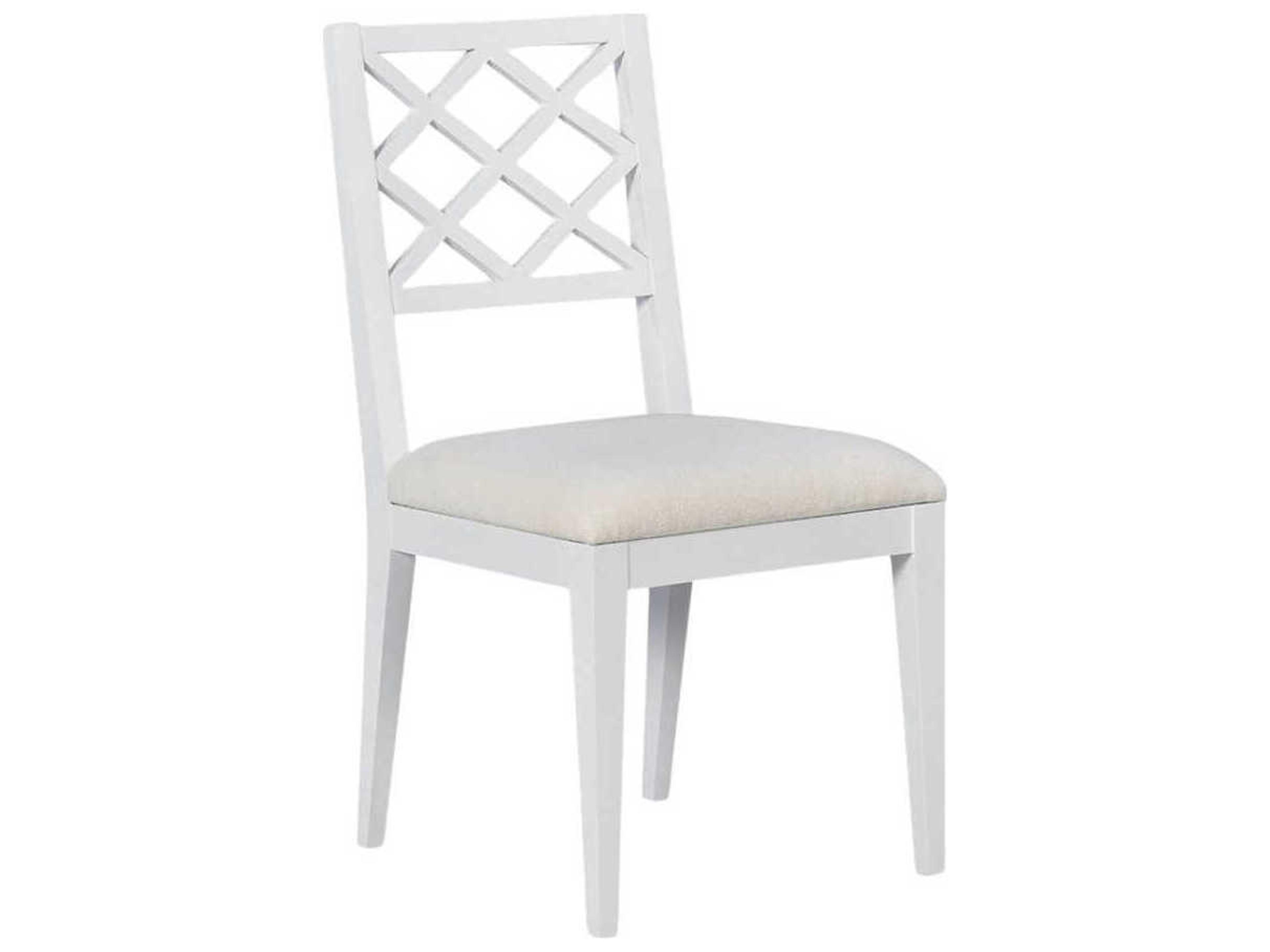 Diamond-I Hardwood White Upholstered Armless Dining Chair