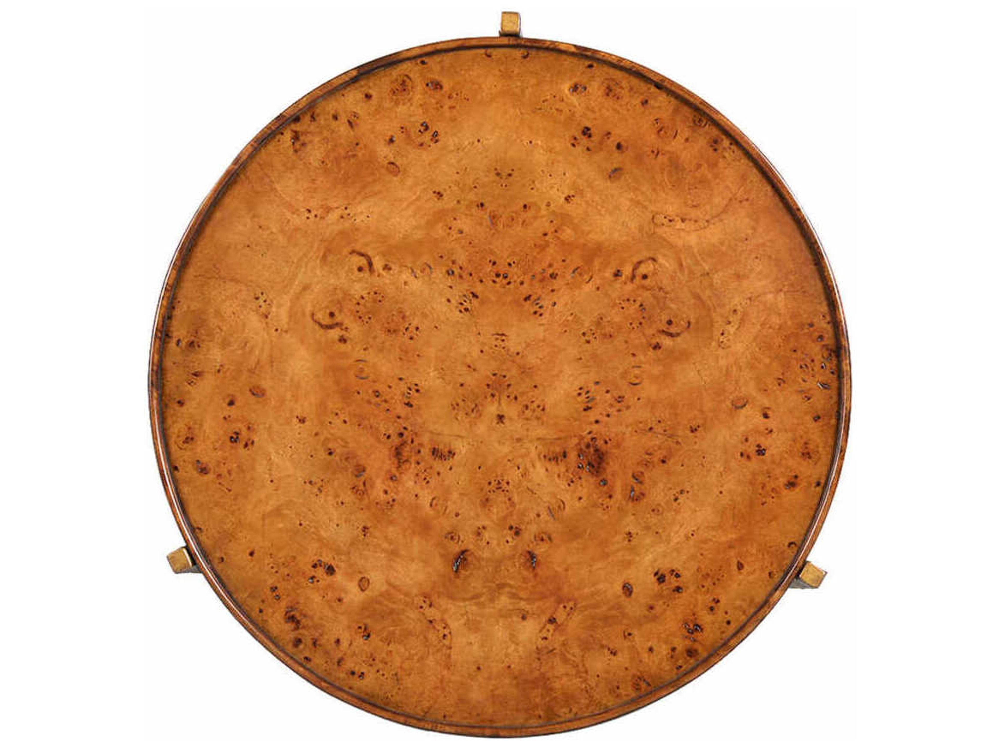 Oliver Home Reston Round Wood Burnished Bronze End Table