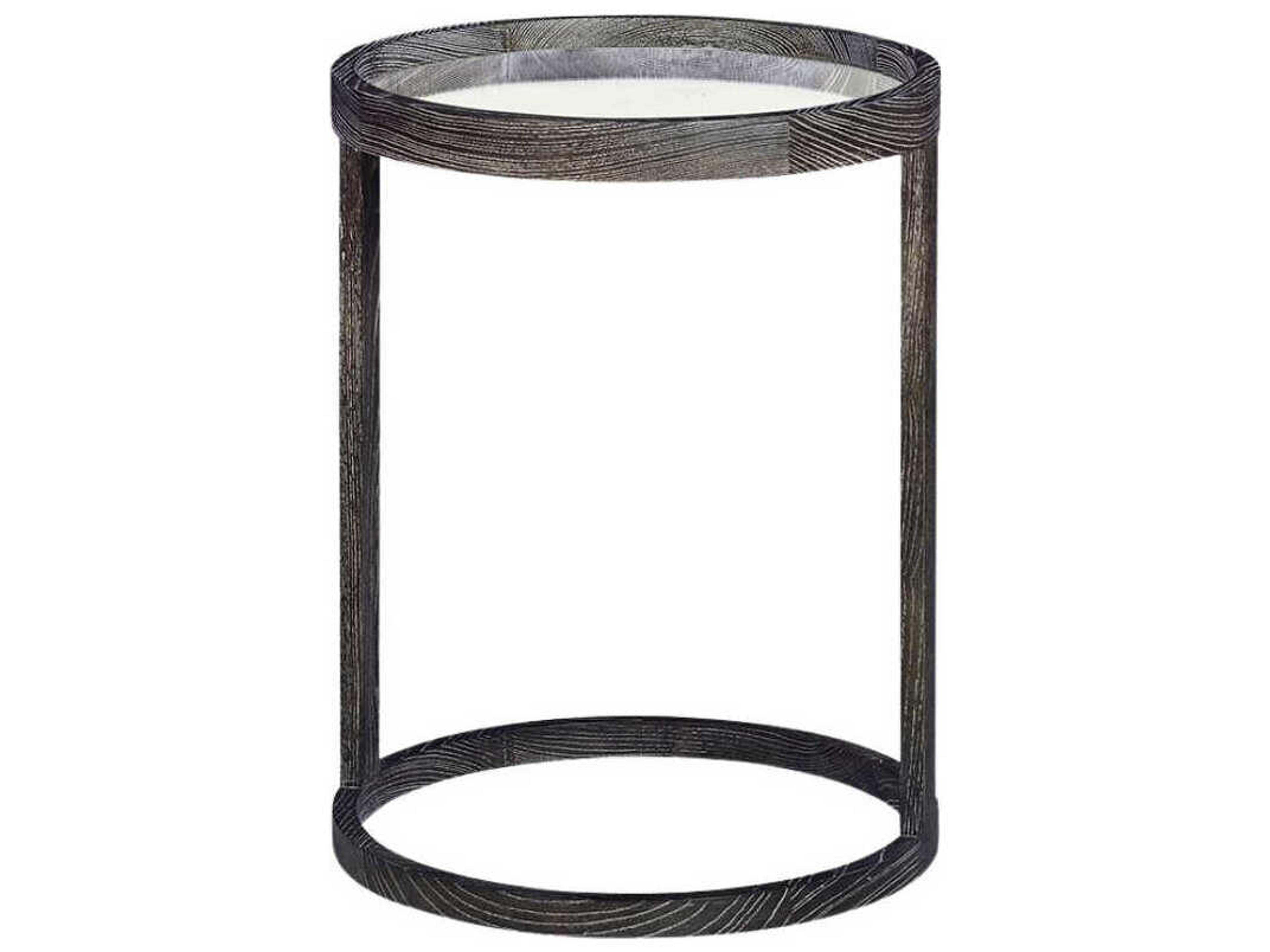 Cyrus Round Wood Midnight End Table