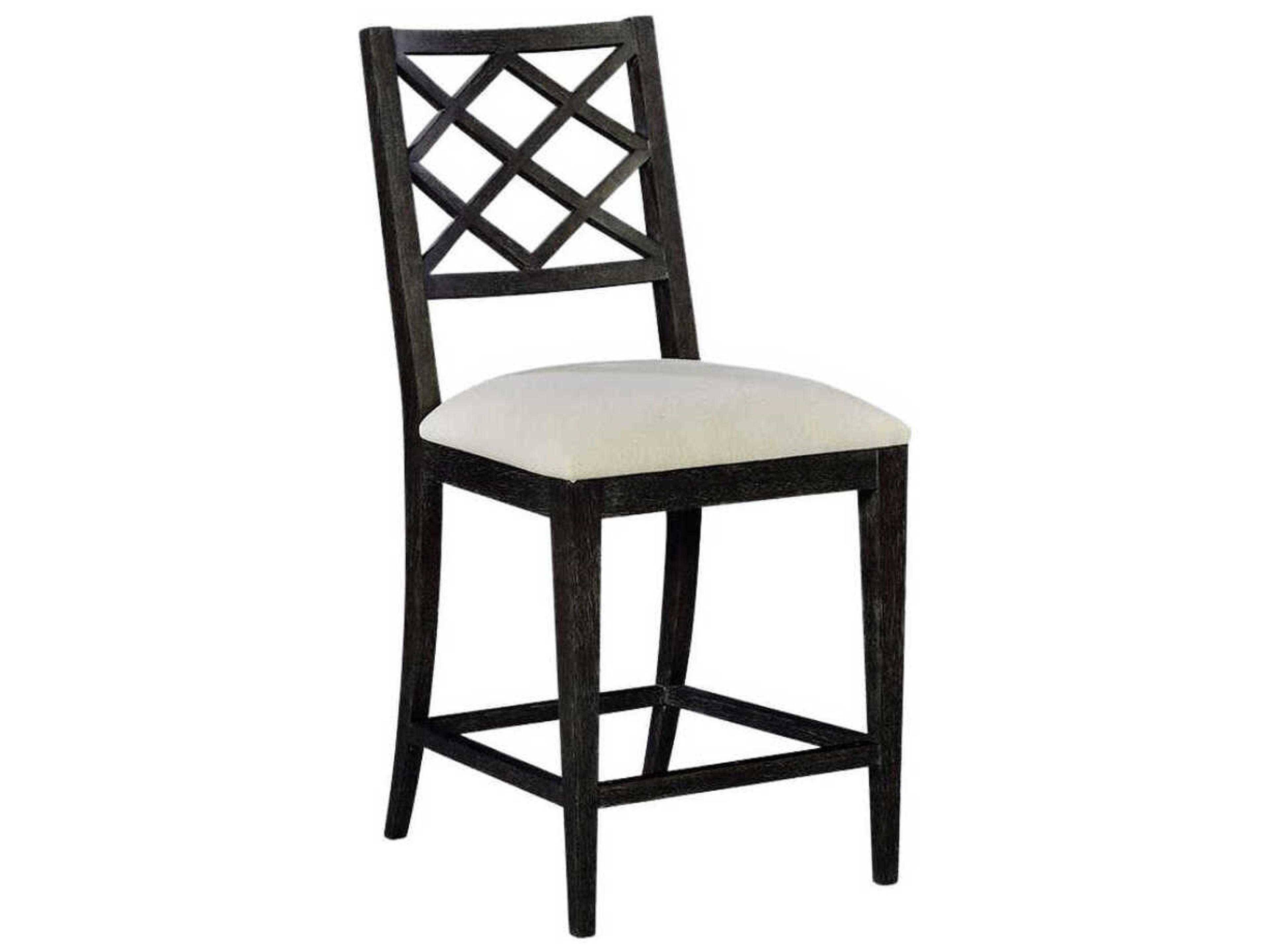 Diamond-I Midnight Upholstered Oak Wood Counter Stool