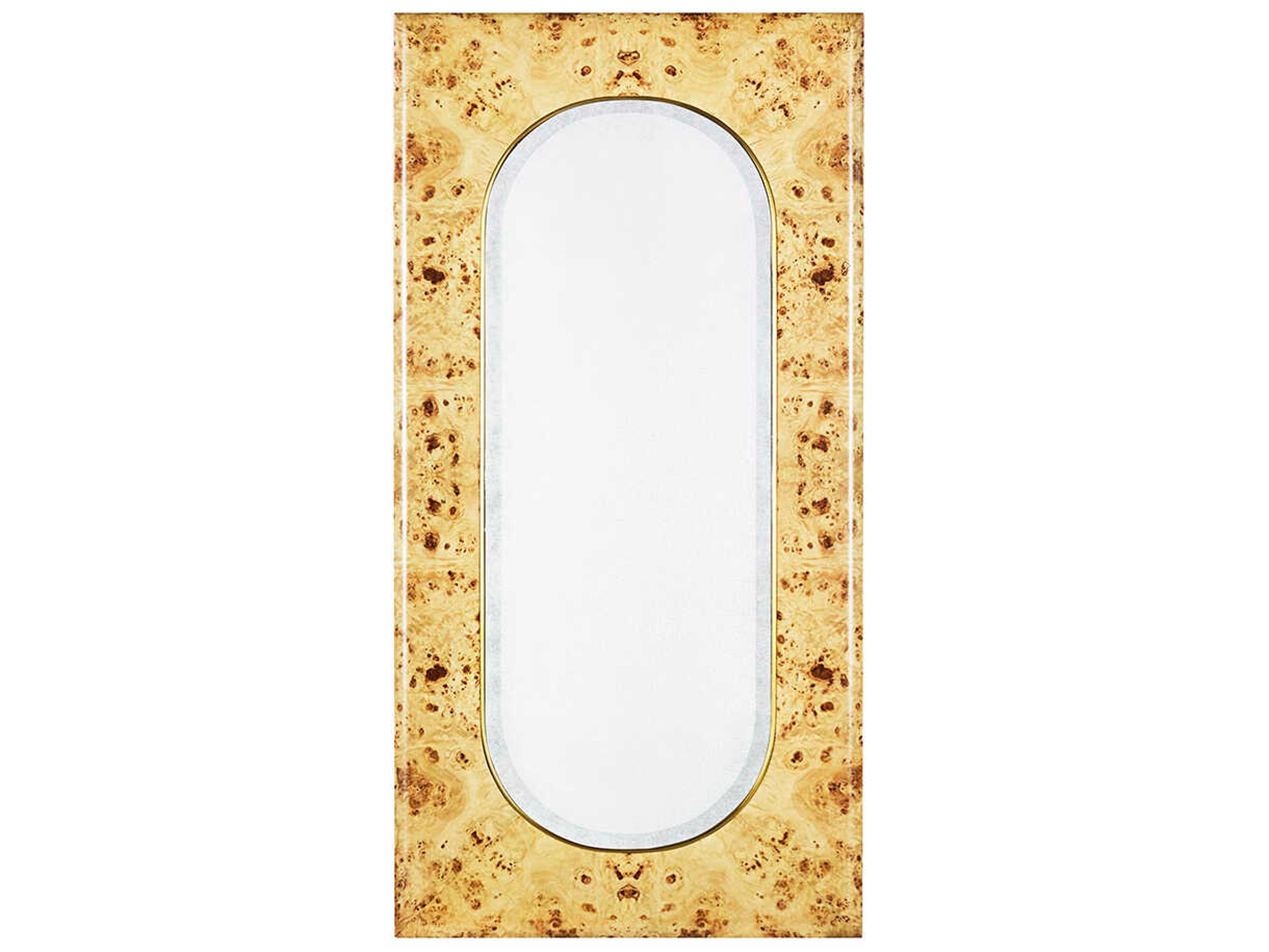 Portal Natural Burl Rectangular Wall Mirror