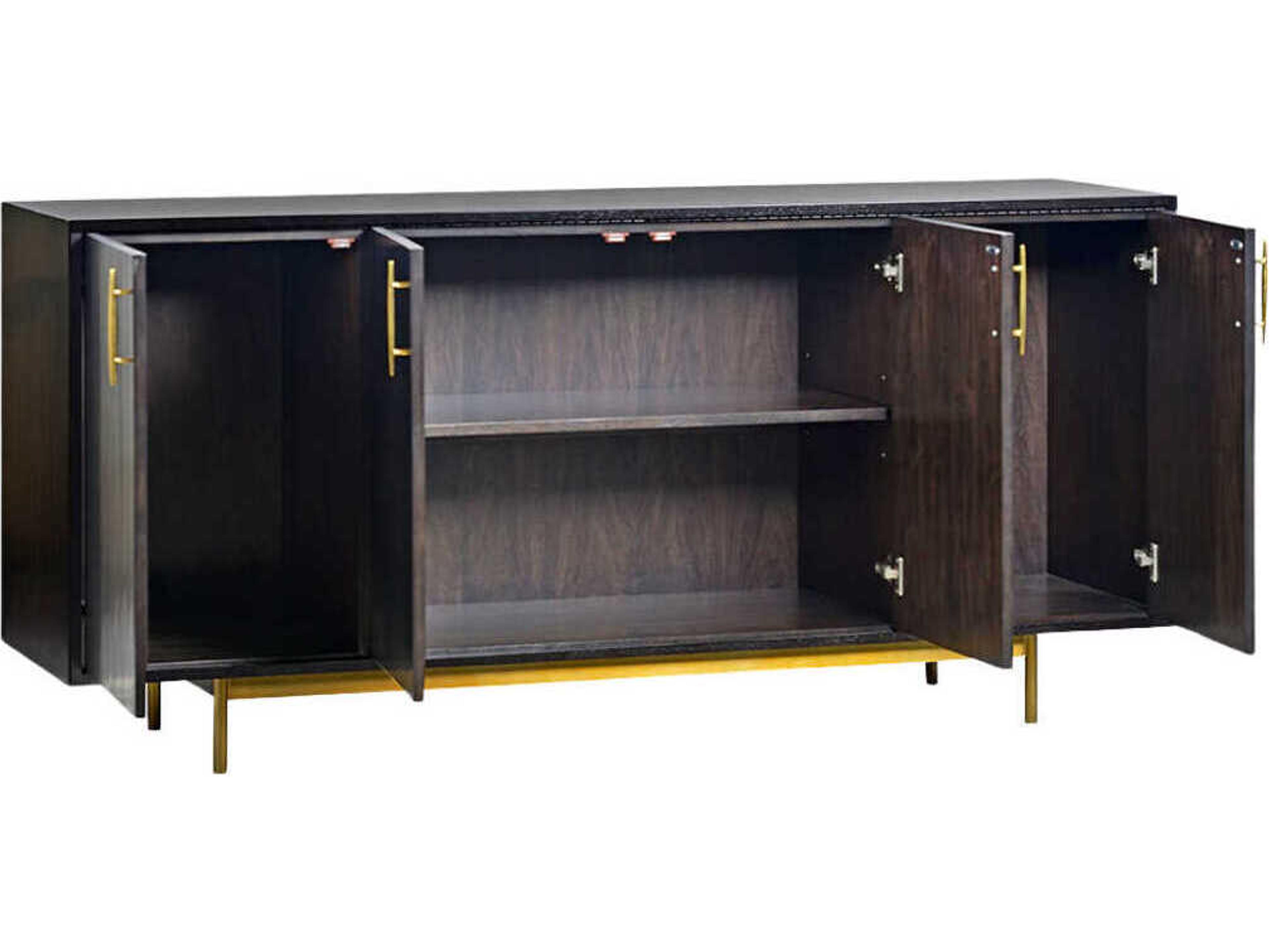 Oliver Home Reed 72" Acacia Wood Espresso Sideboard