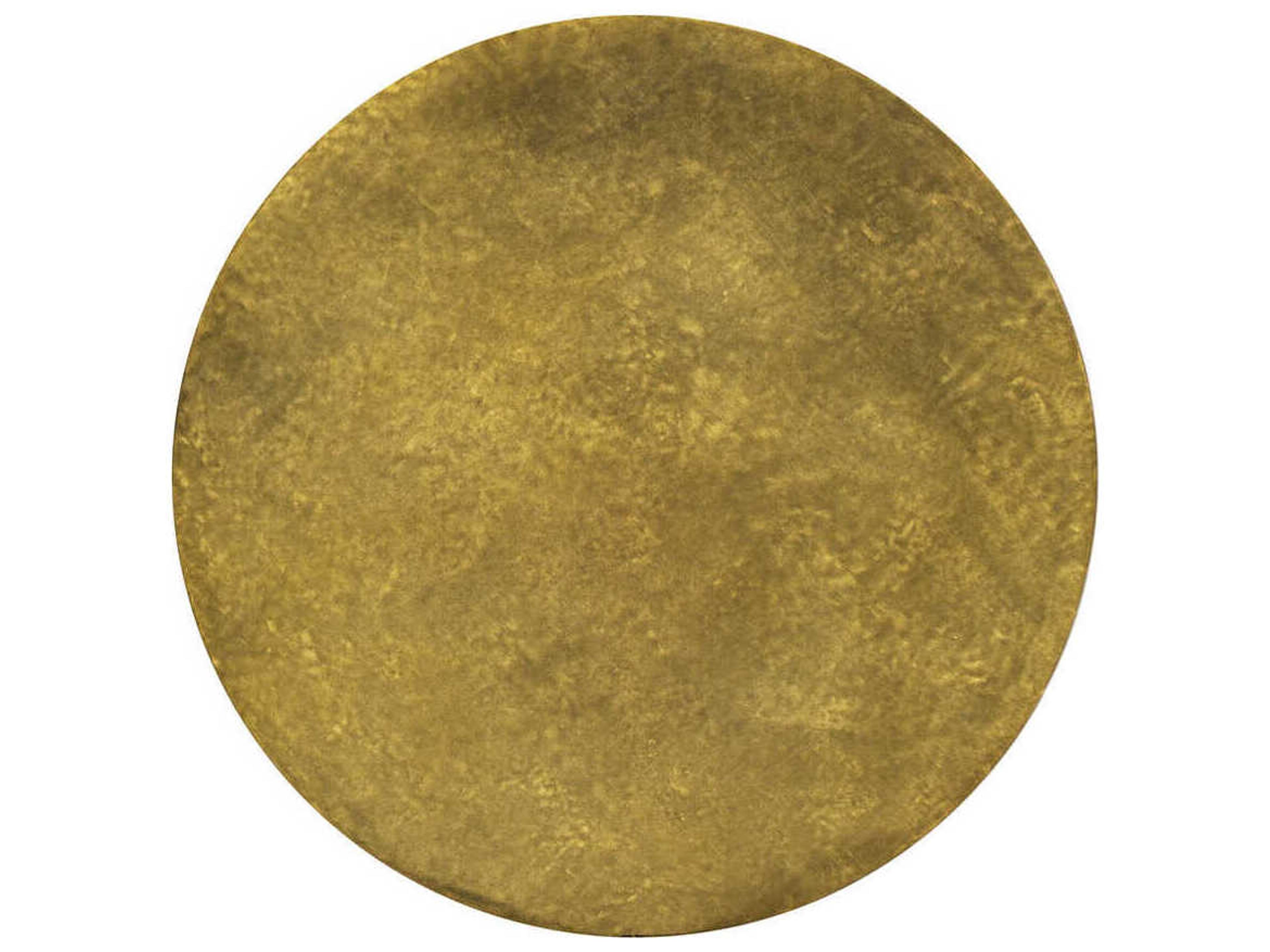 Oliver Home Cliff Round Metal Burnished Brass End Table