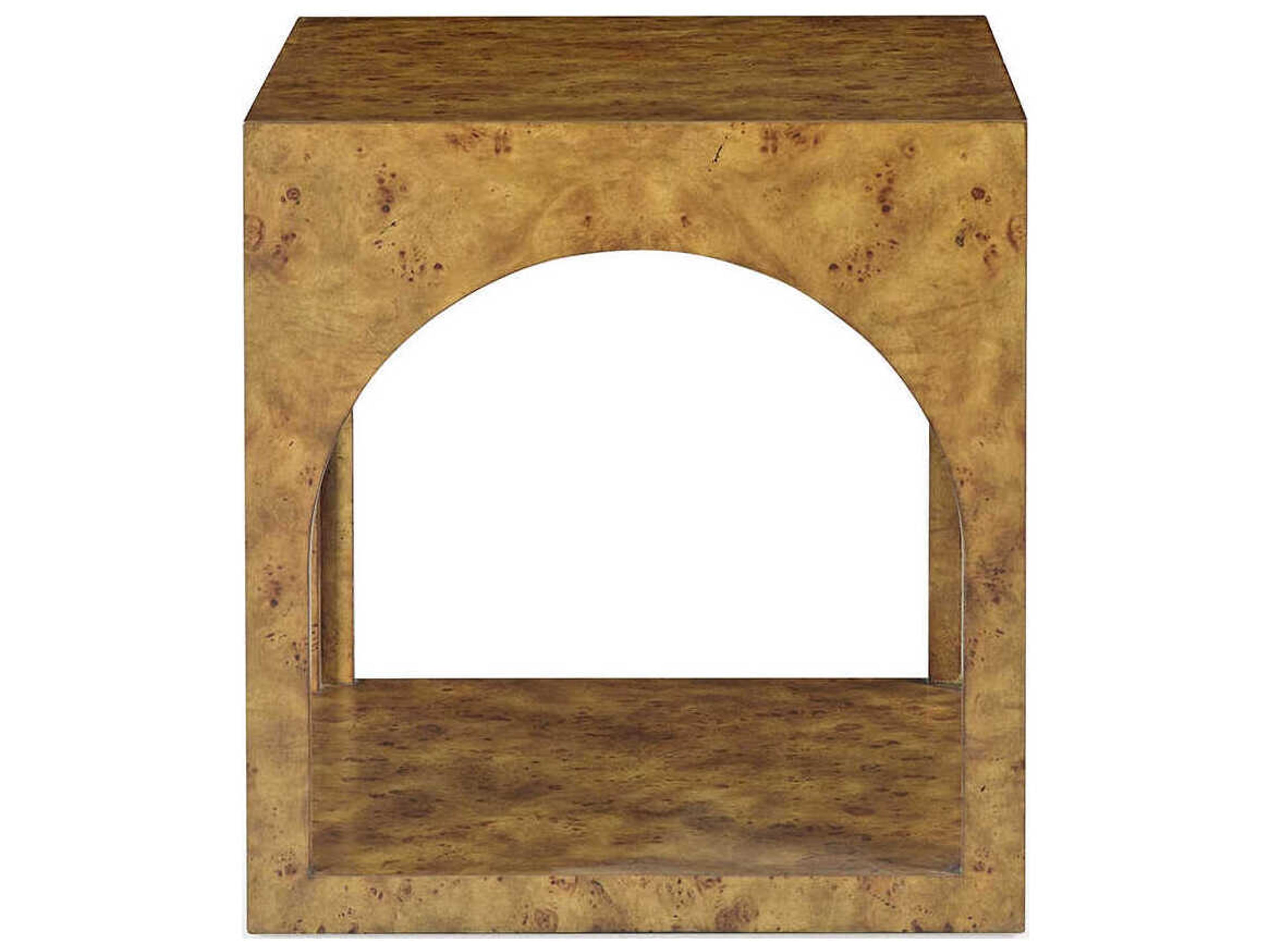 Oliver Home Arch Square Wood Rustic Burl End Table