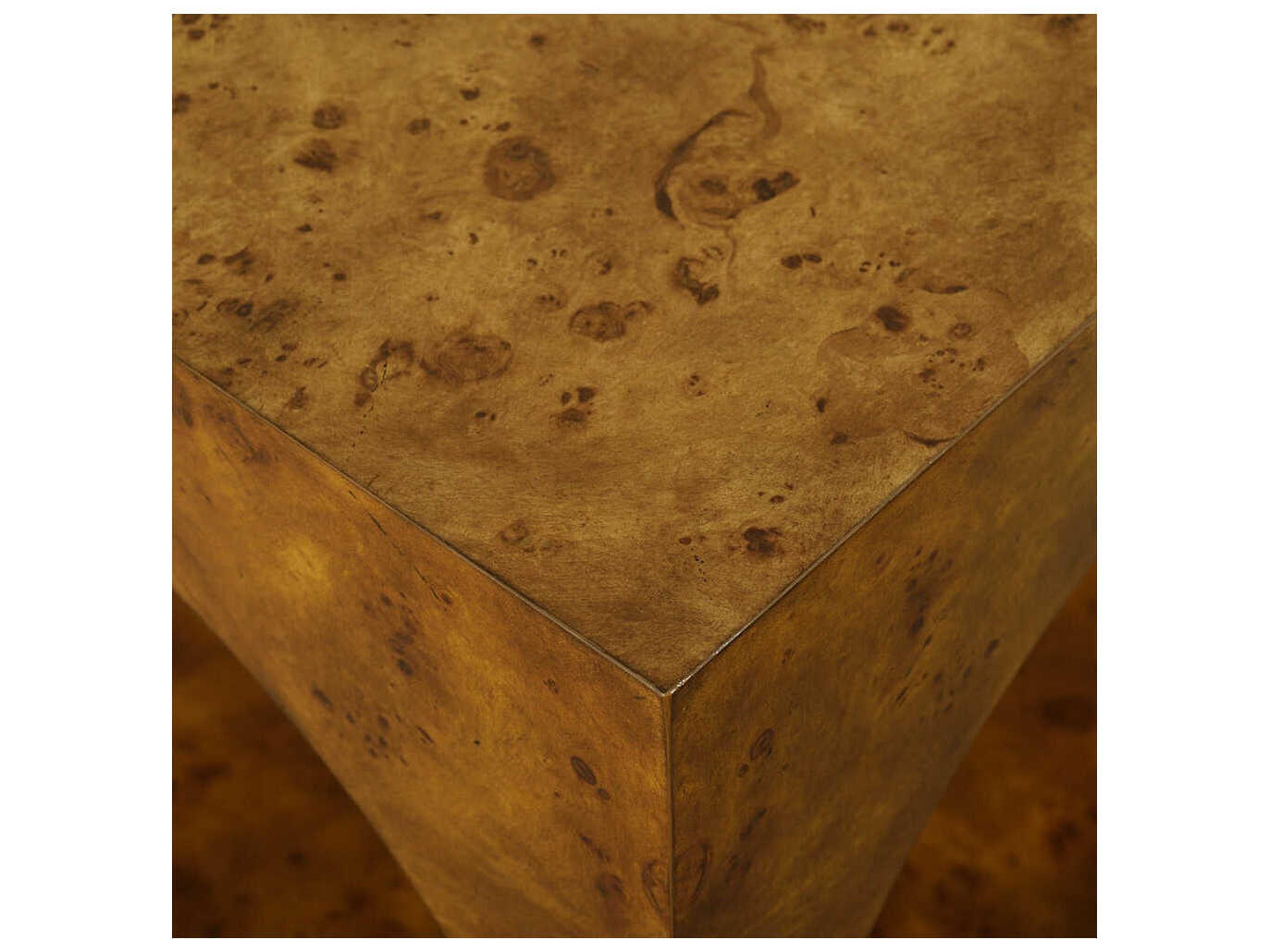 Oliver Home Arch Square Wood Rustic Burl End Table