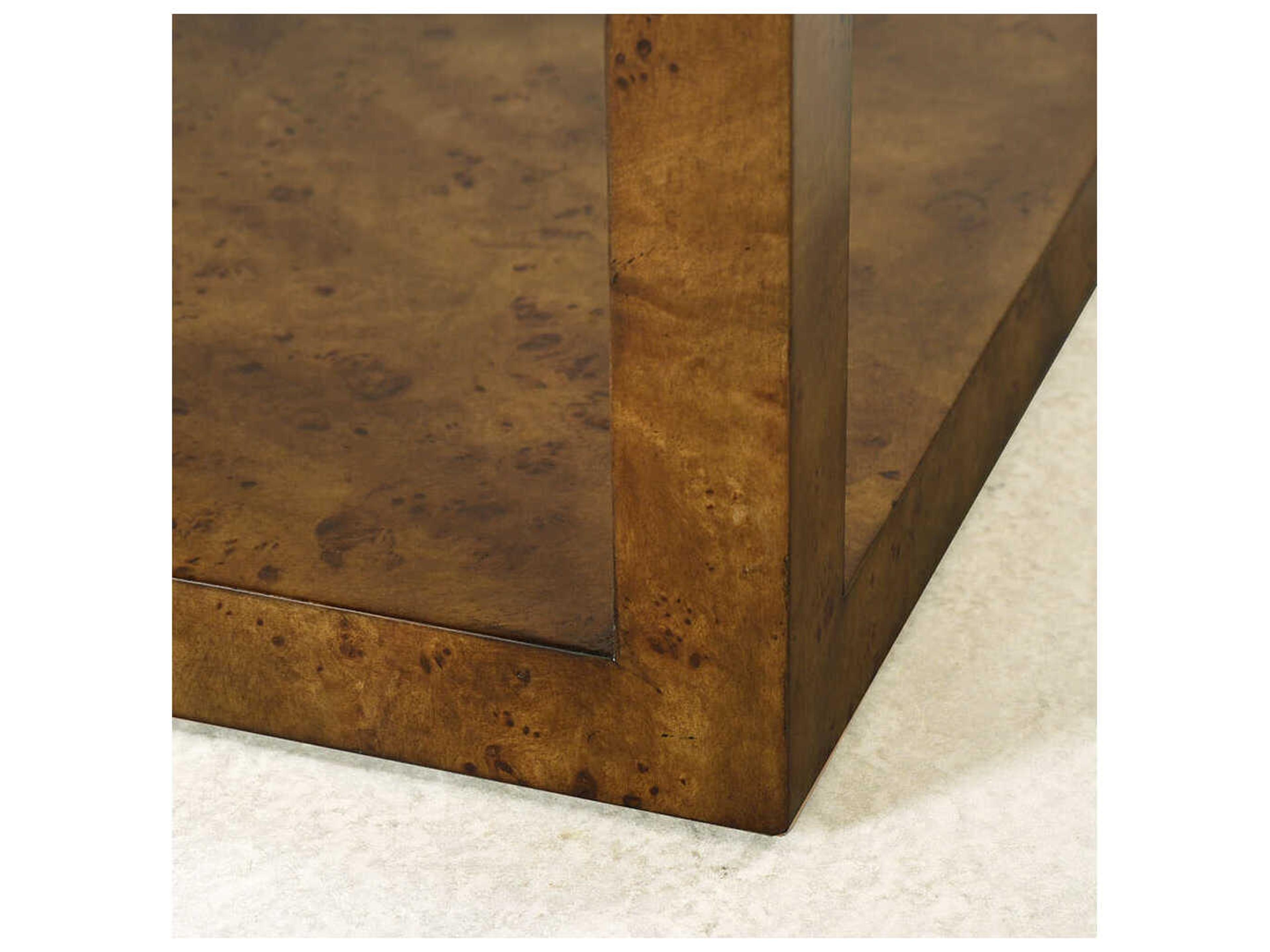 Oliver Home Arch Square Wood Rustic Burl End Table