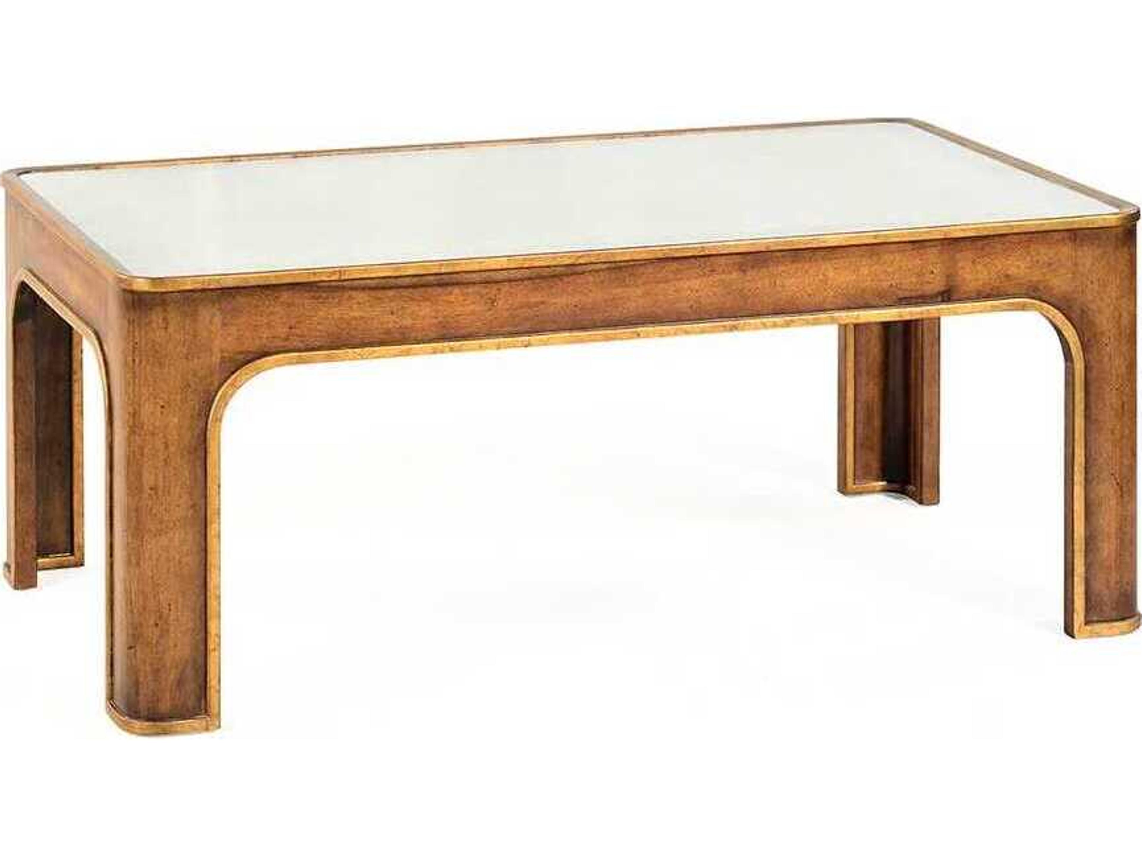 Rome Rectangular Glass Autumn Gold Leaf Coffee Table