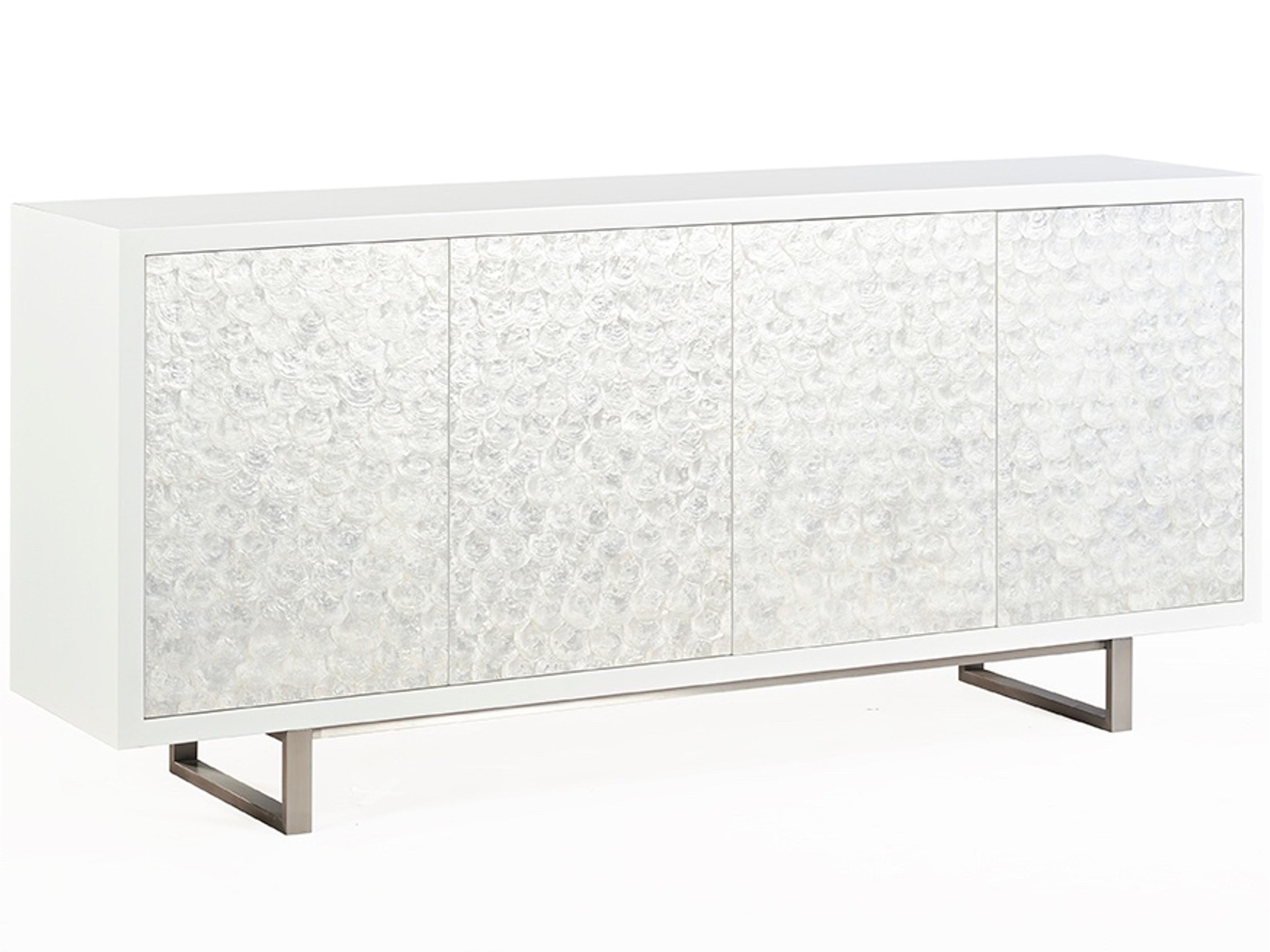 Capiz 78" Acacia Wood Ghost Sideboard