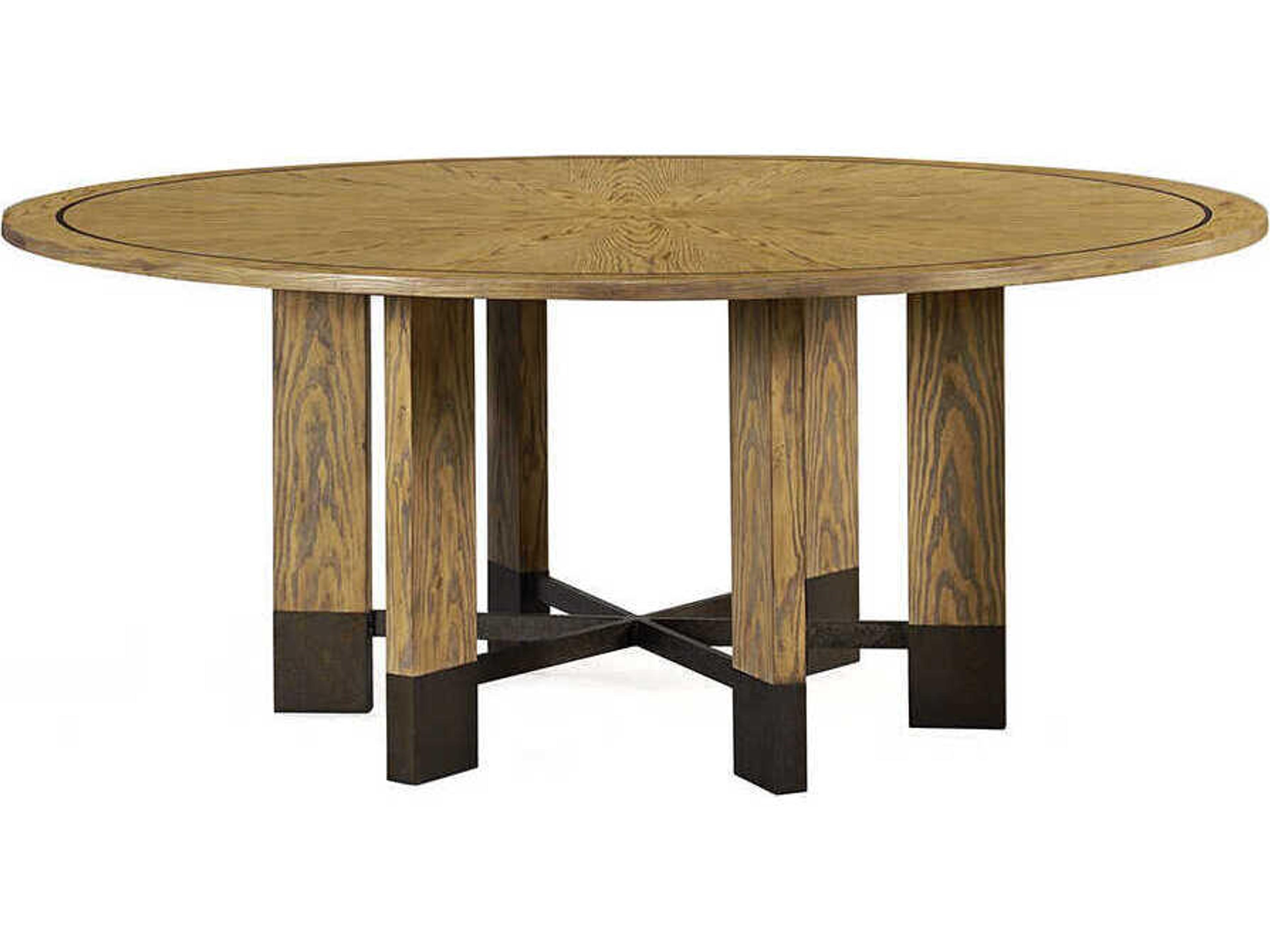 Grayson Round Wood Oatmeal Dining Table