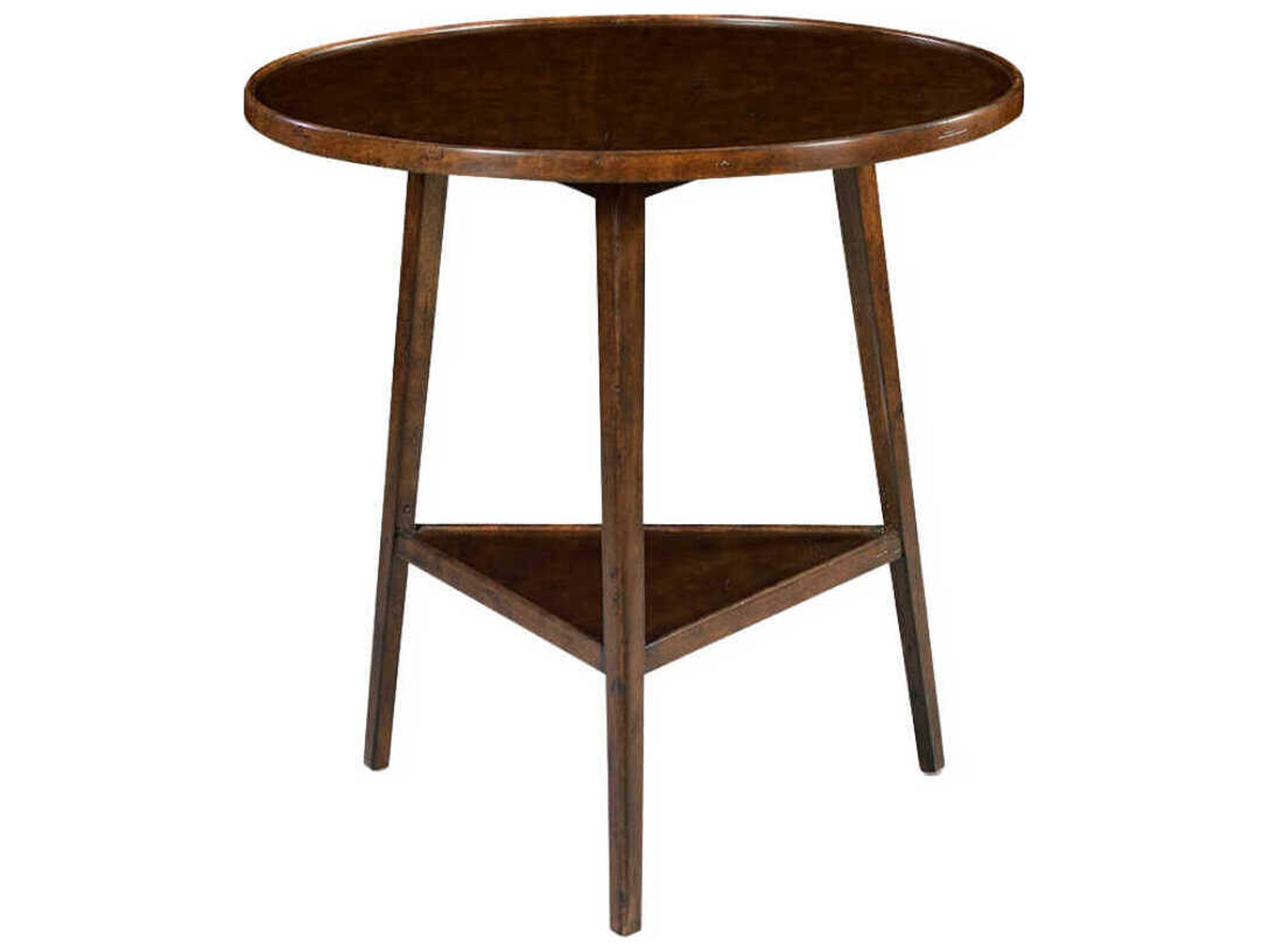 Oliver Home Cricket Round Wood Country End Table