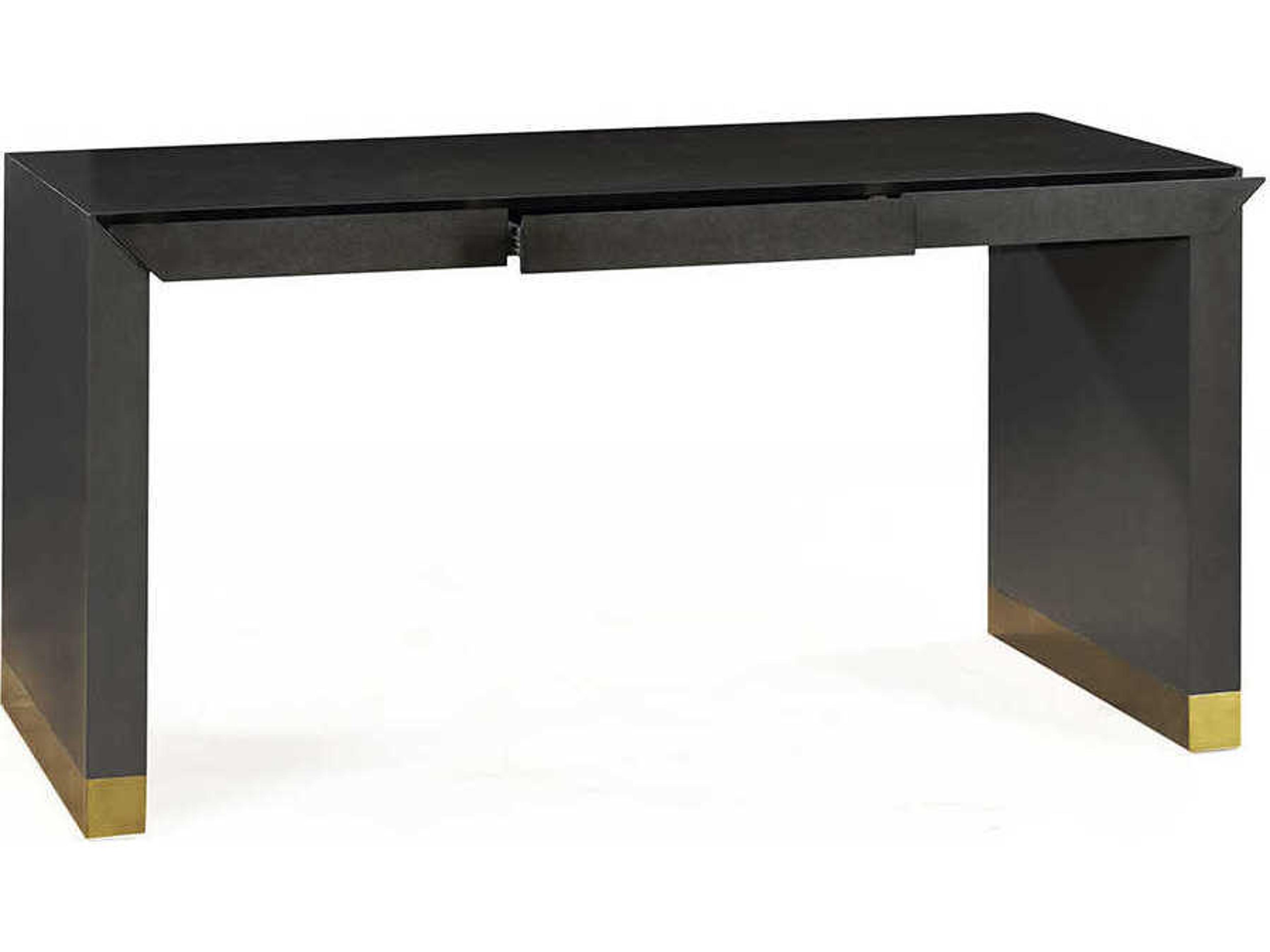 Oliver Home Watertown Black Acacia Wood Writing Desk