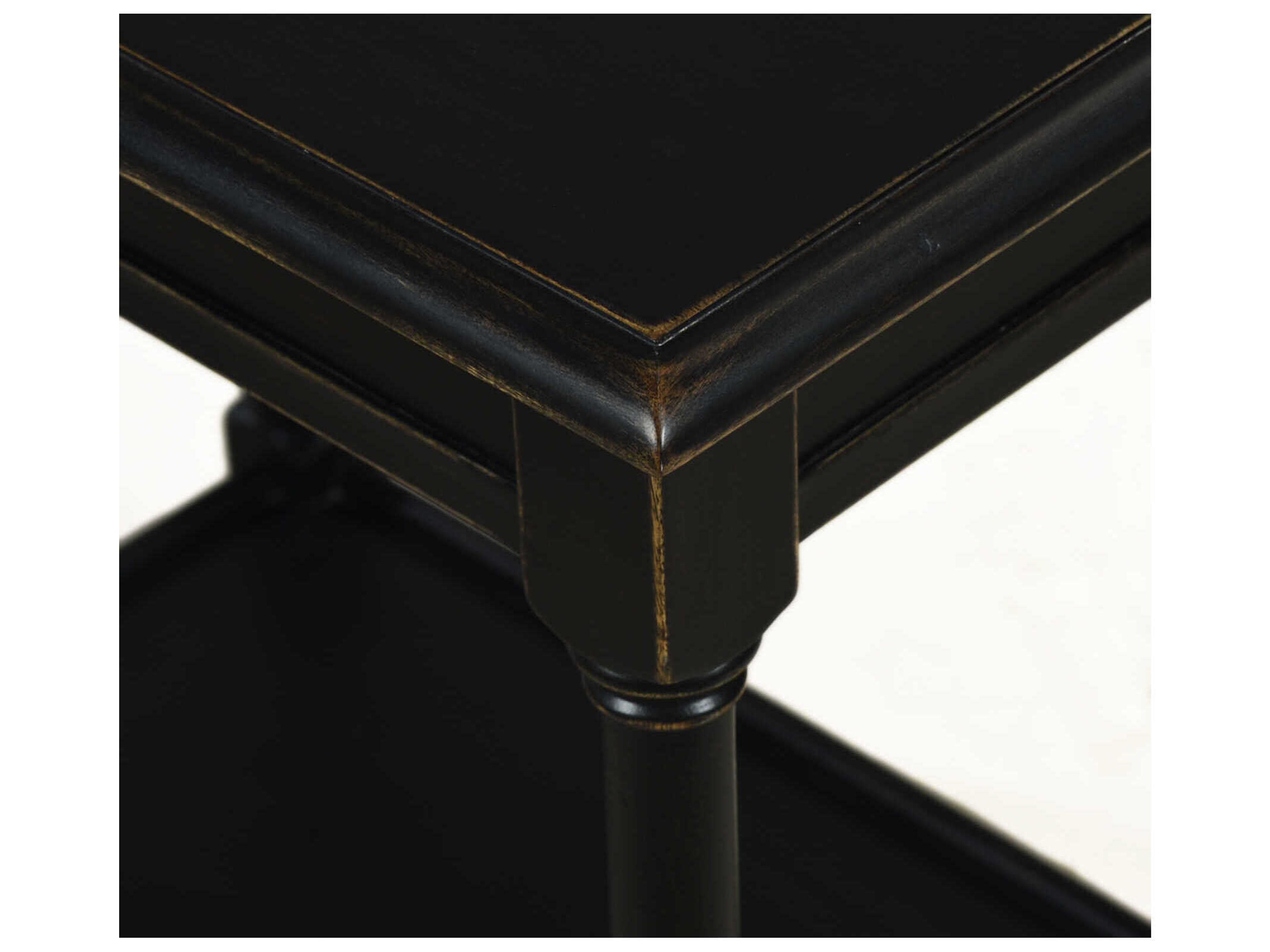 Oliver Home Diana Rectangular Wood Ebony End Table
