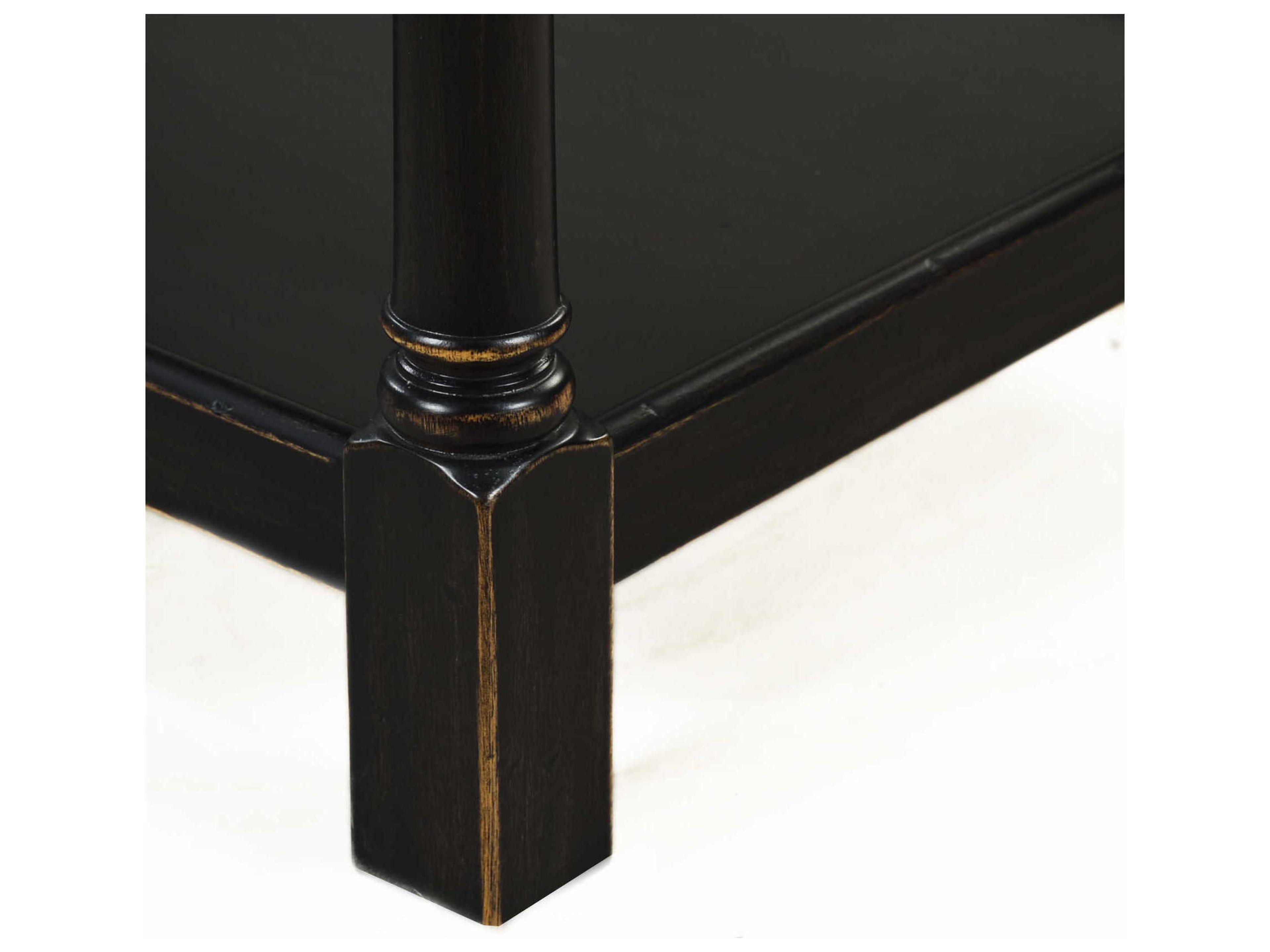 Oliver Home Diana Rectangular Wood Ebony End Table