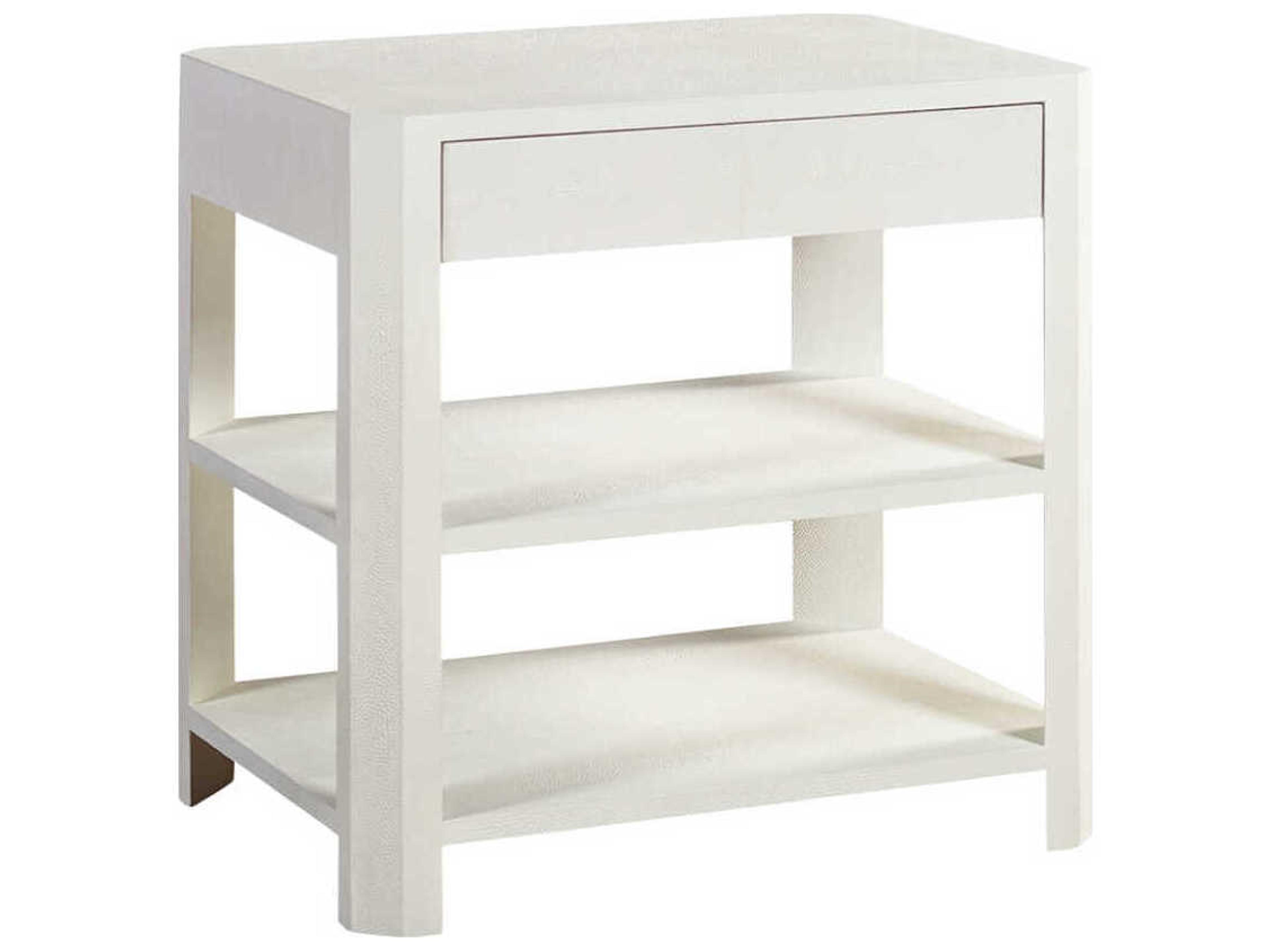 Sydney Rectangular Faux Leather Ghost Shagreen End Table