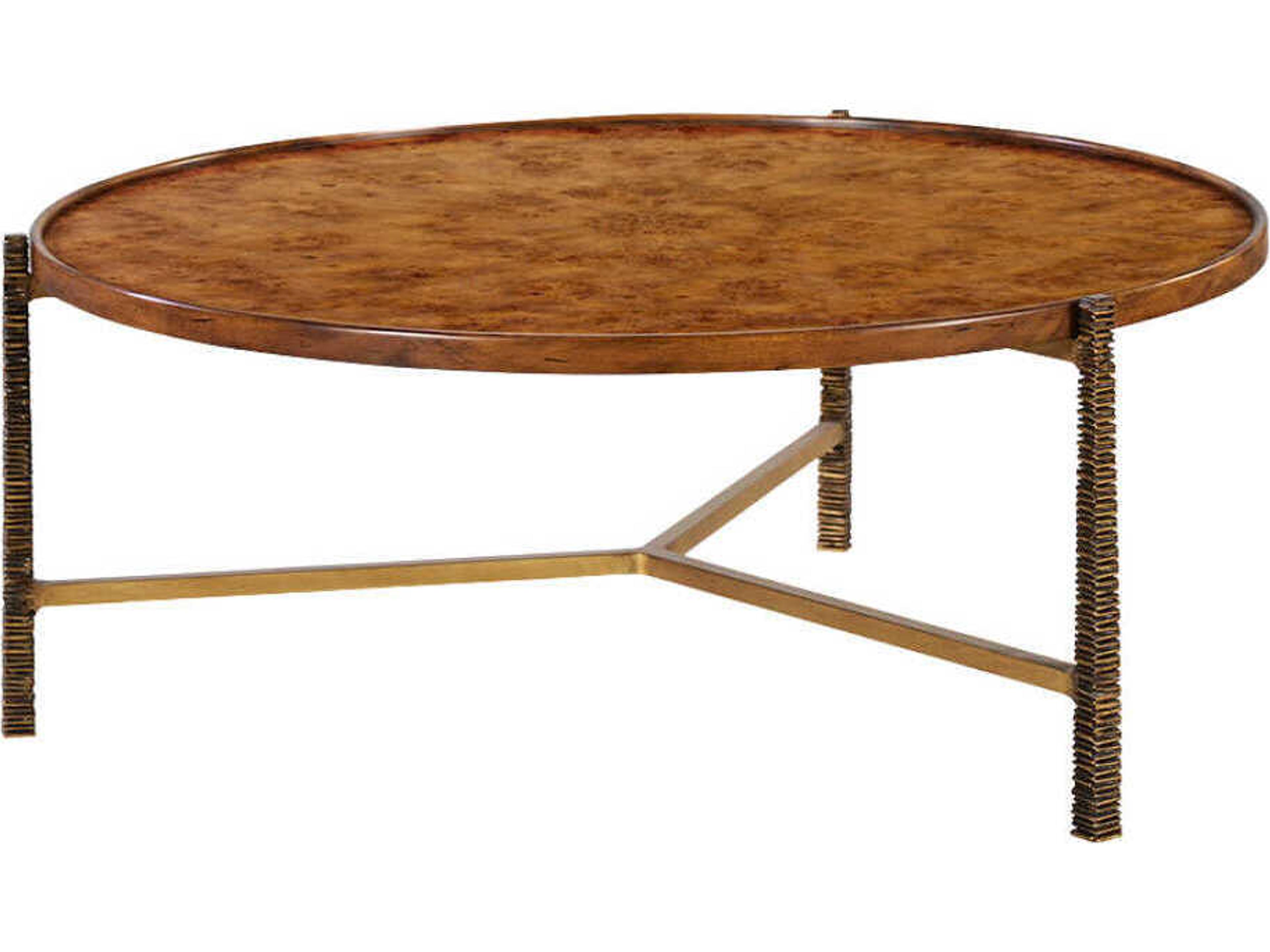 Reston-I Round Wood Rustic Burl Coffee Table