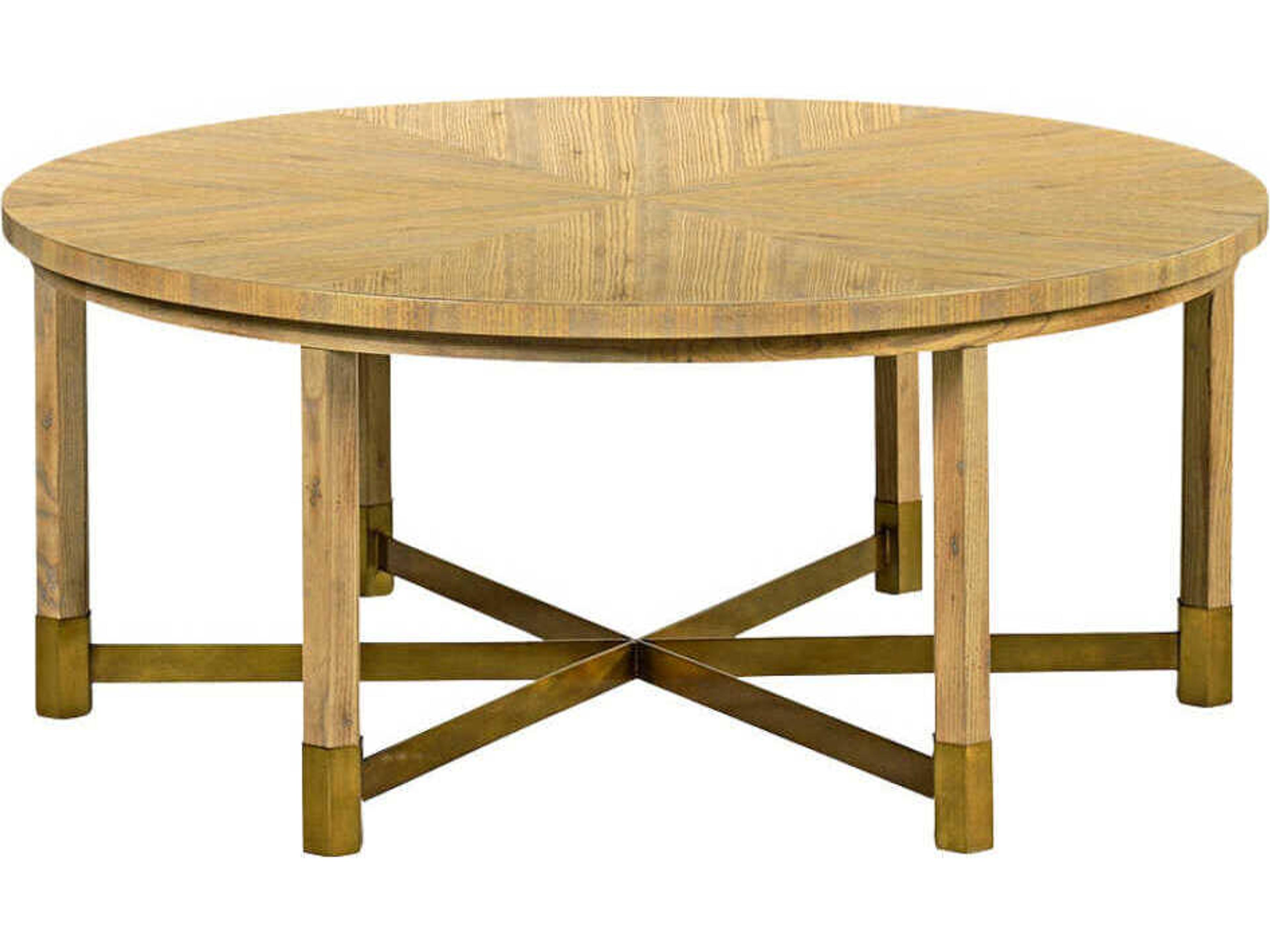 Oliver Home Clovis Round Wood Oatmeal Coffee Table