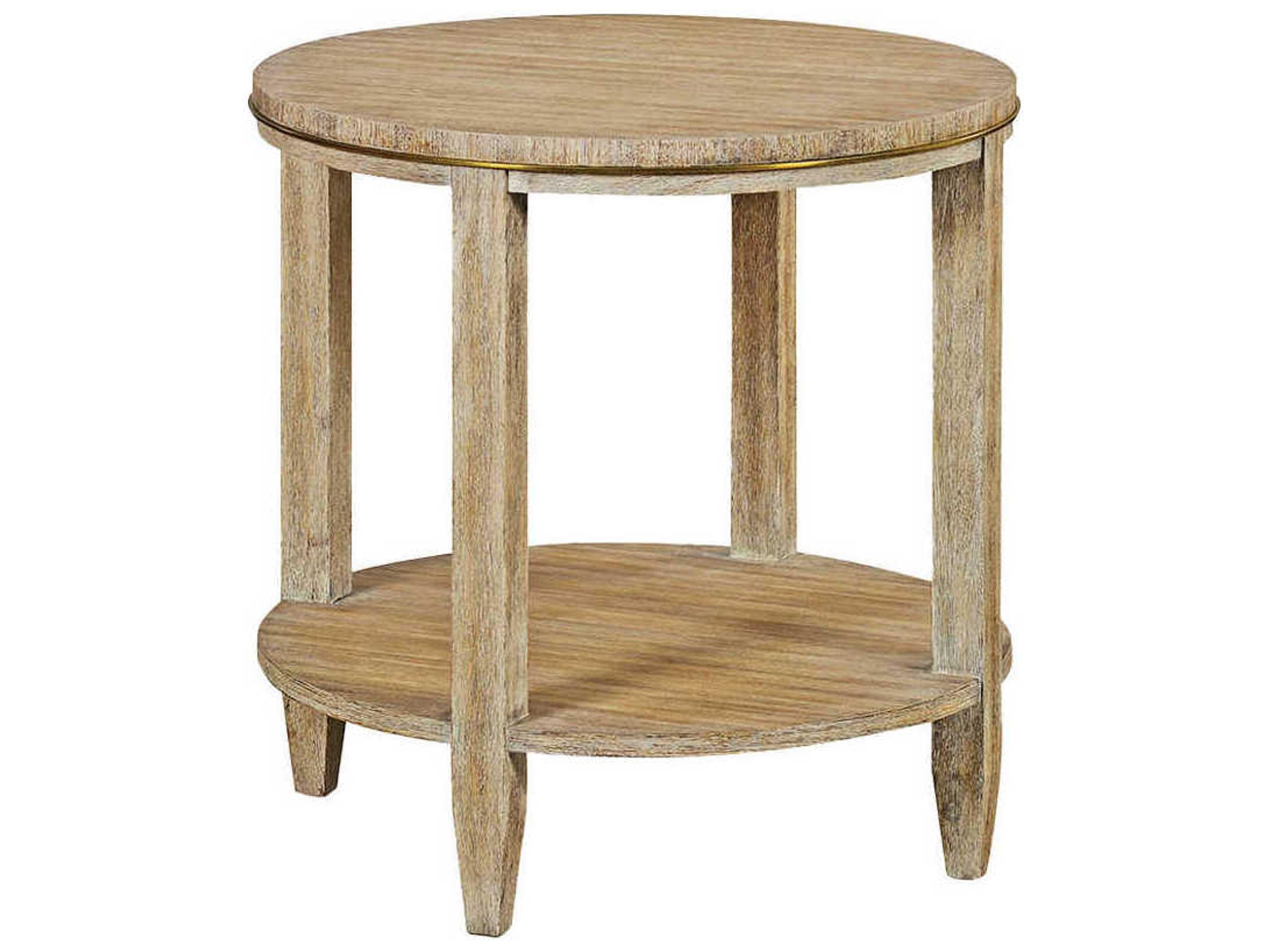 Antioch Round Wood Weathered End Table