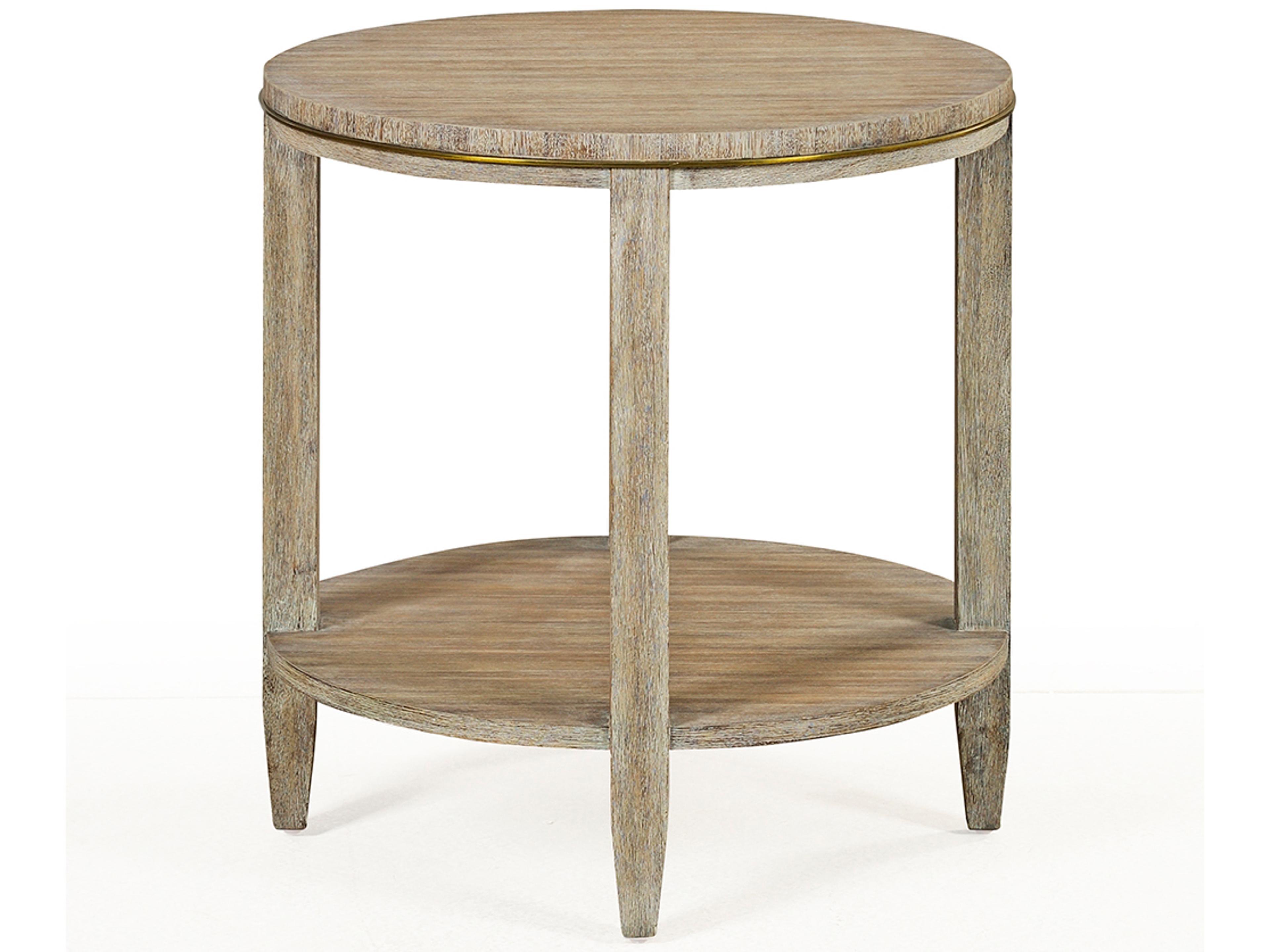 Oliver Home Antioch Round Wood Weathered End Table