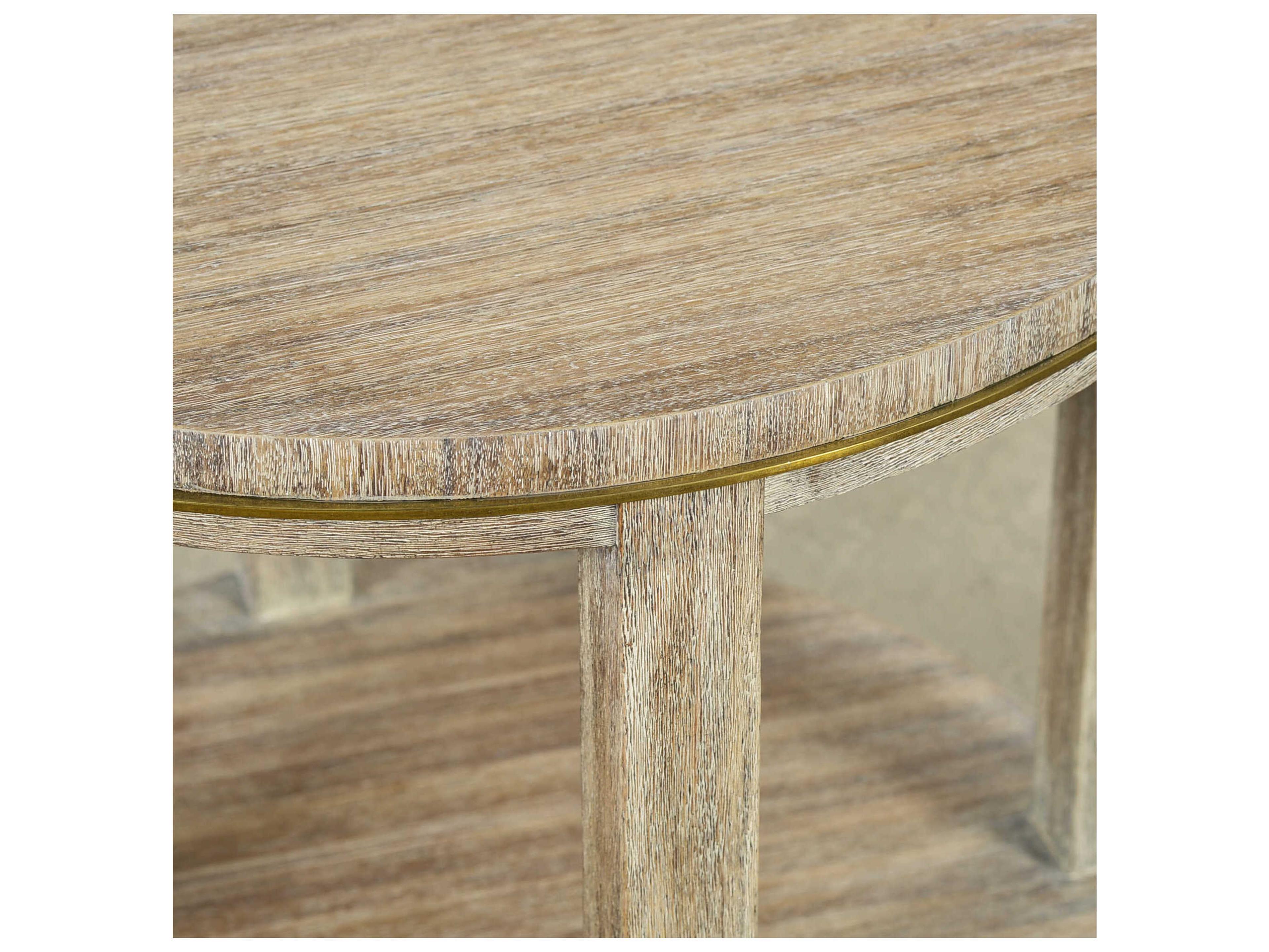 Oliver Home Antioch Round Wood Weathered End Table