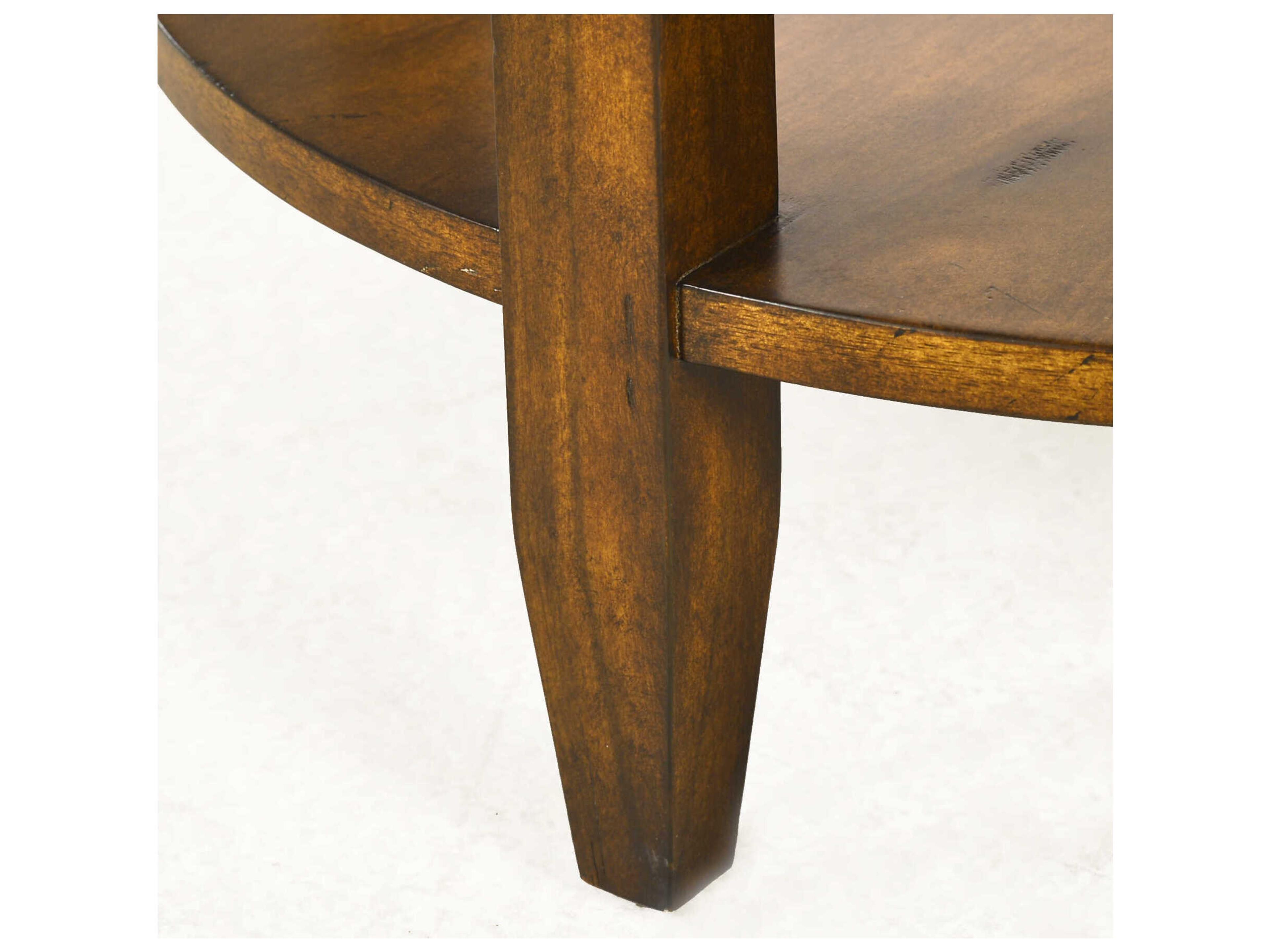 Oliver Home Antioch Round Wood Country End Table