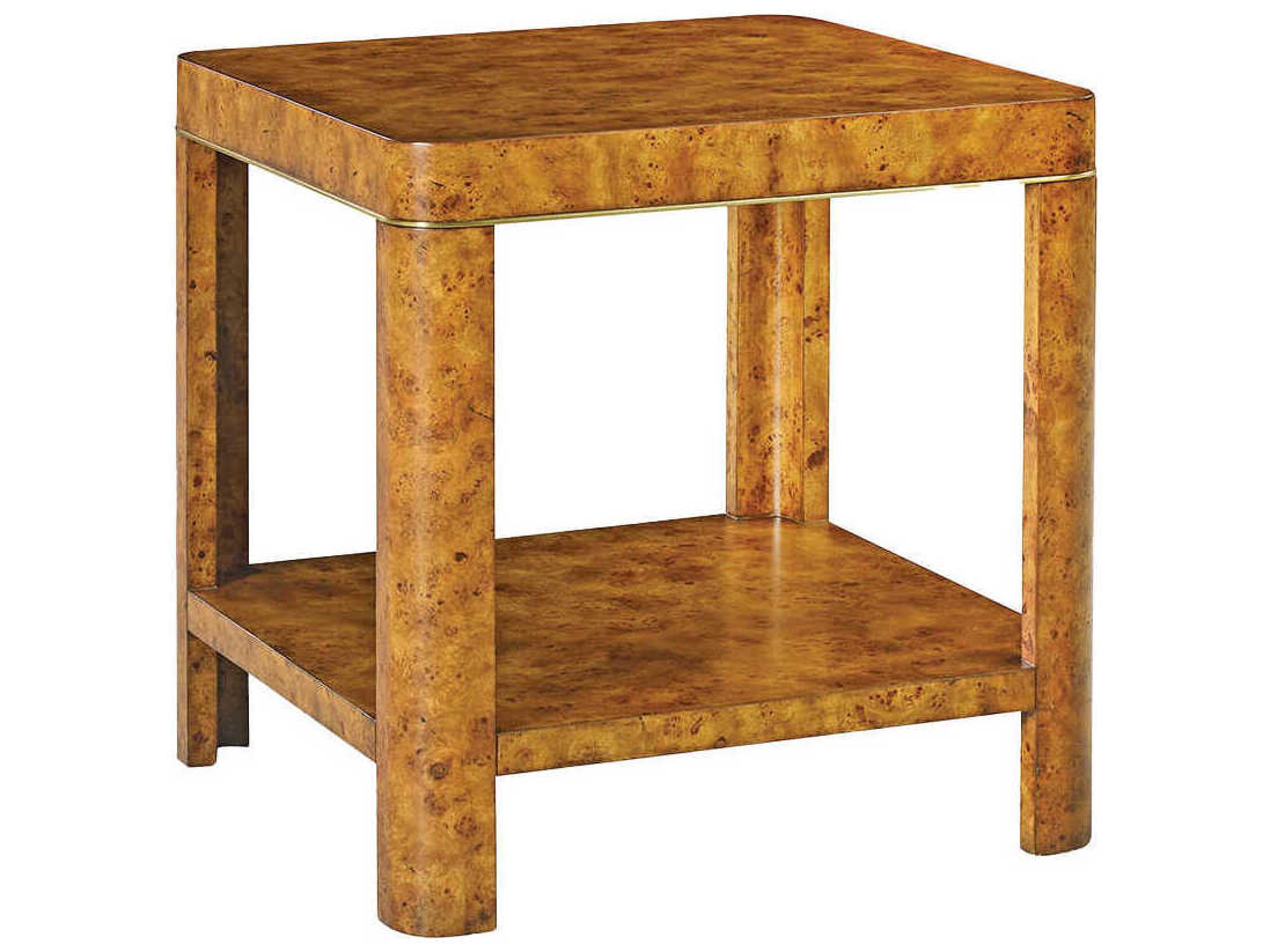 Cordova Square Wood Rustic Burl End Table