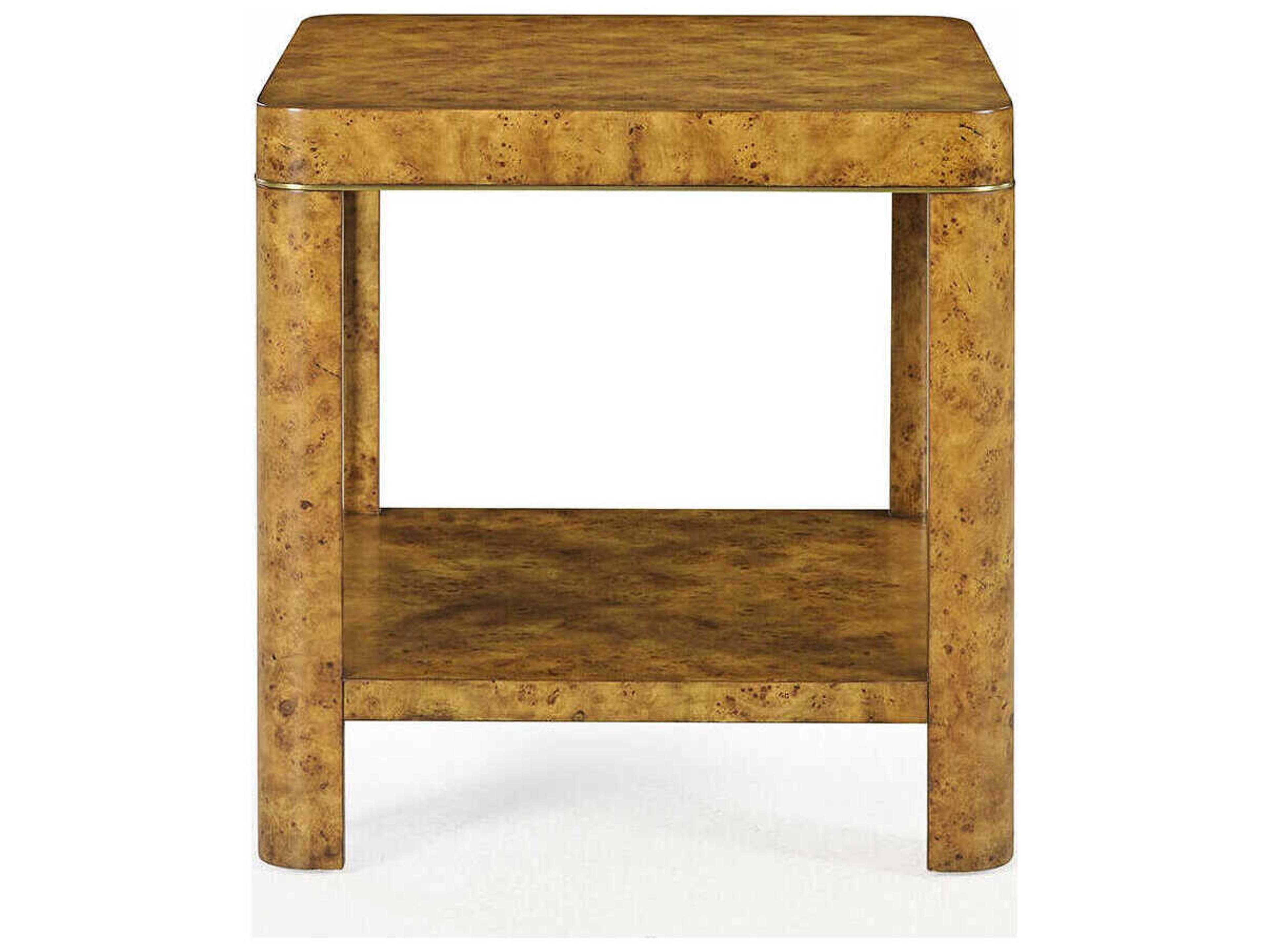 Oliver Home Cordova Square Wood Rustic Burl End Table