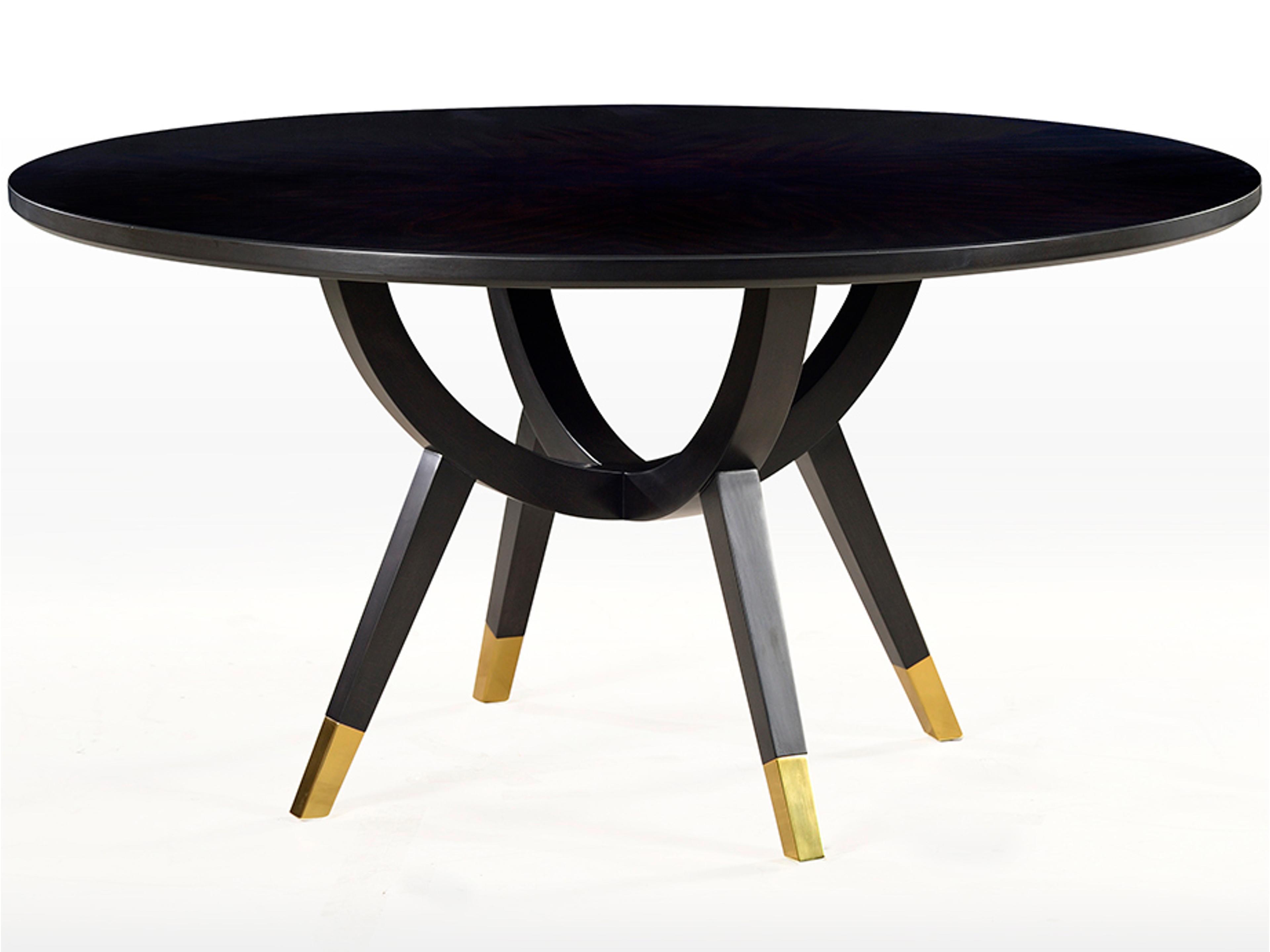 Oliver Home Thomas Round Wood Espresso Dining Table