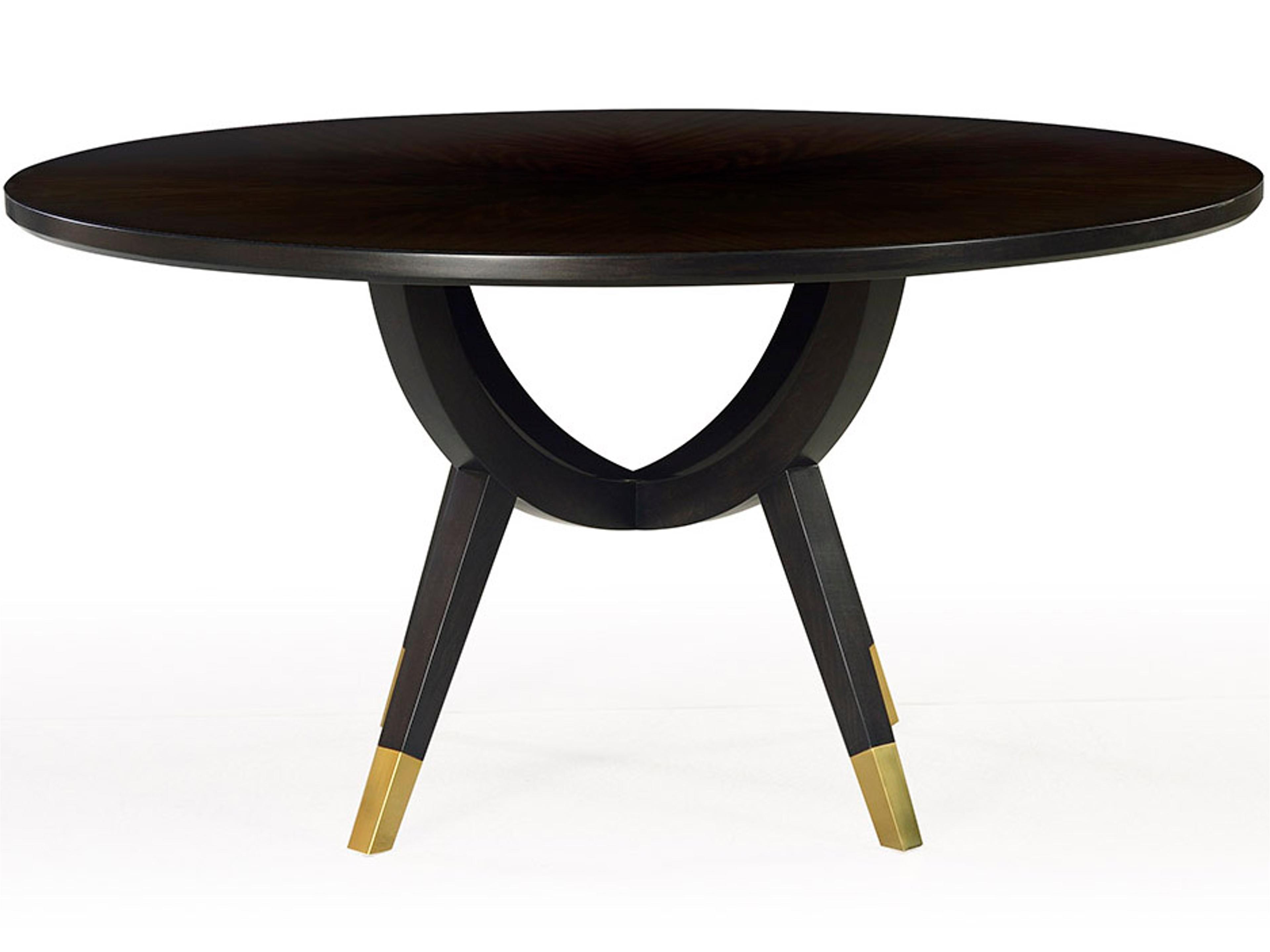 Oliver Home Thomas Round Wood Espresso Dining Table