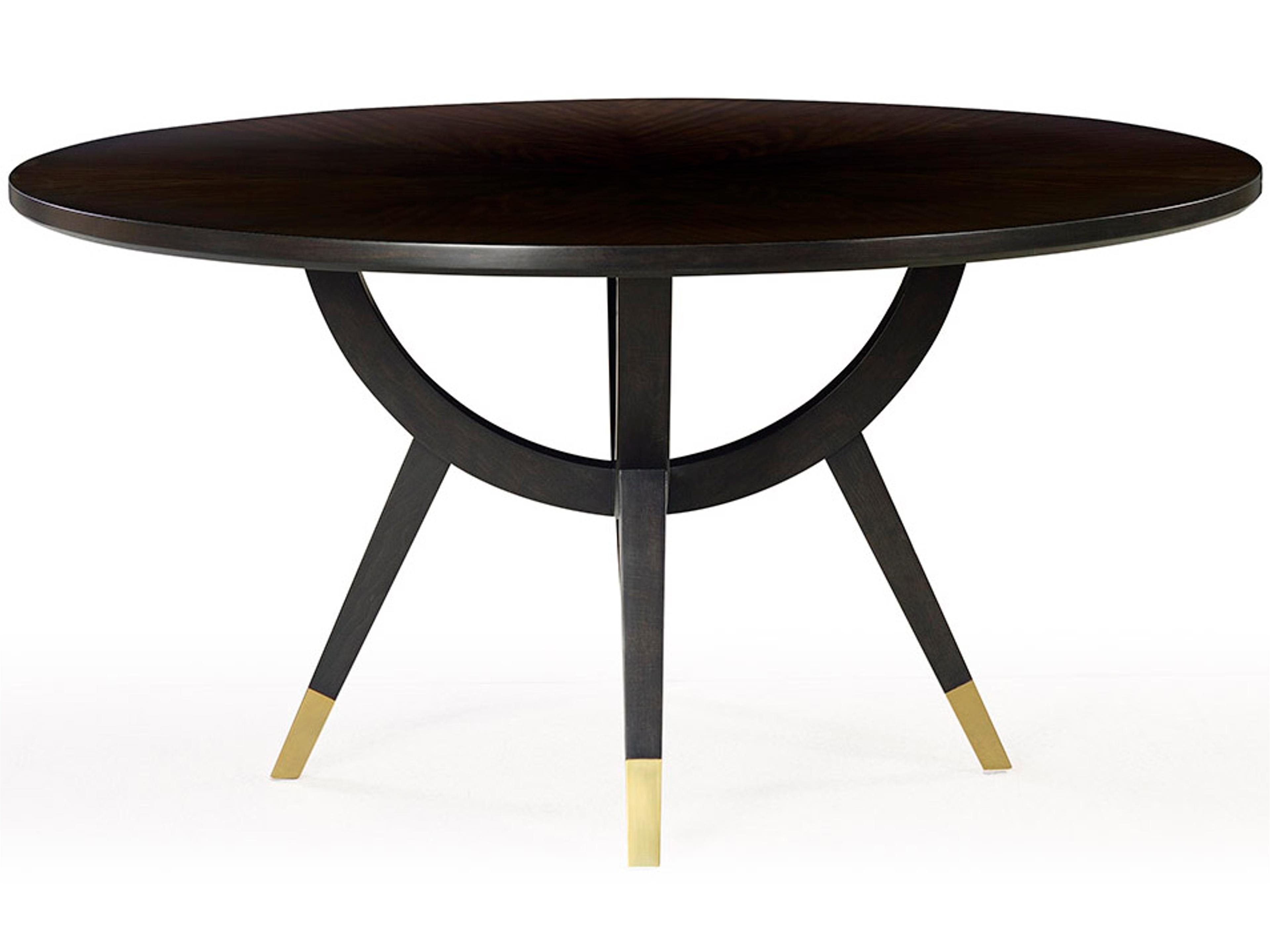 Oliver Home Thomas Round Wood Espresso Dining Table