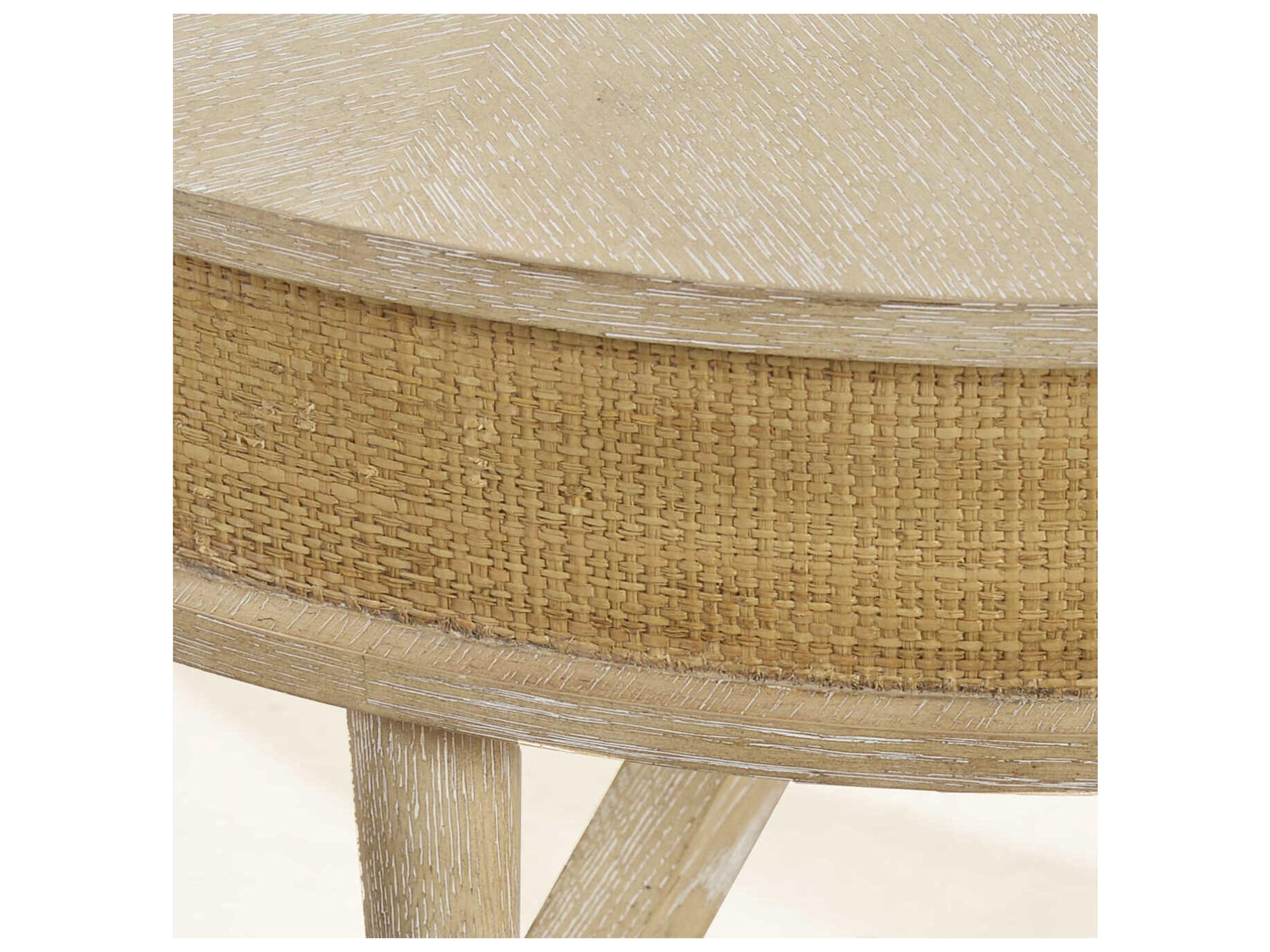 Oliver Home Kirkwood Round Wood Himalaya Coffee Table