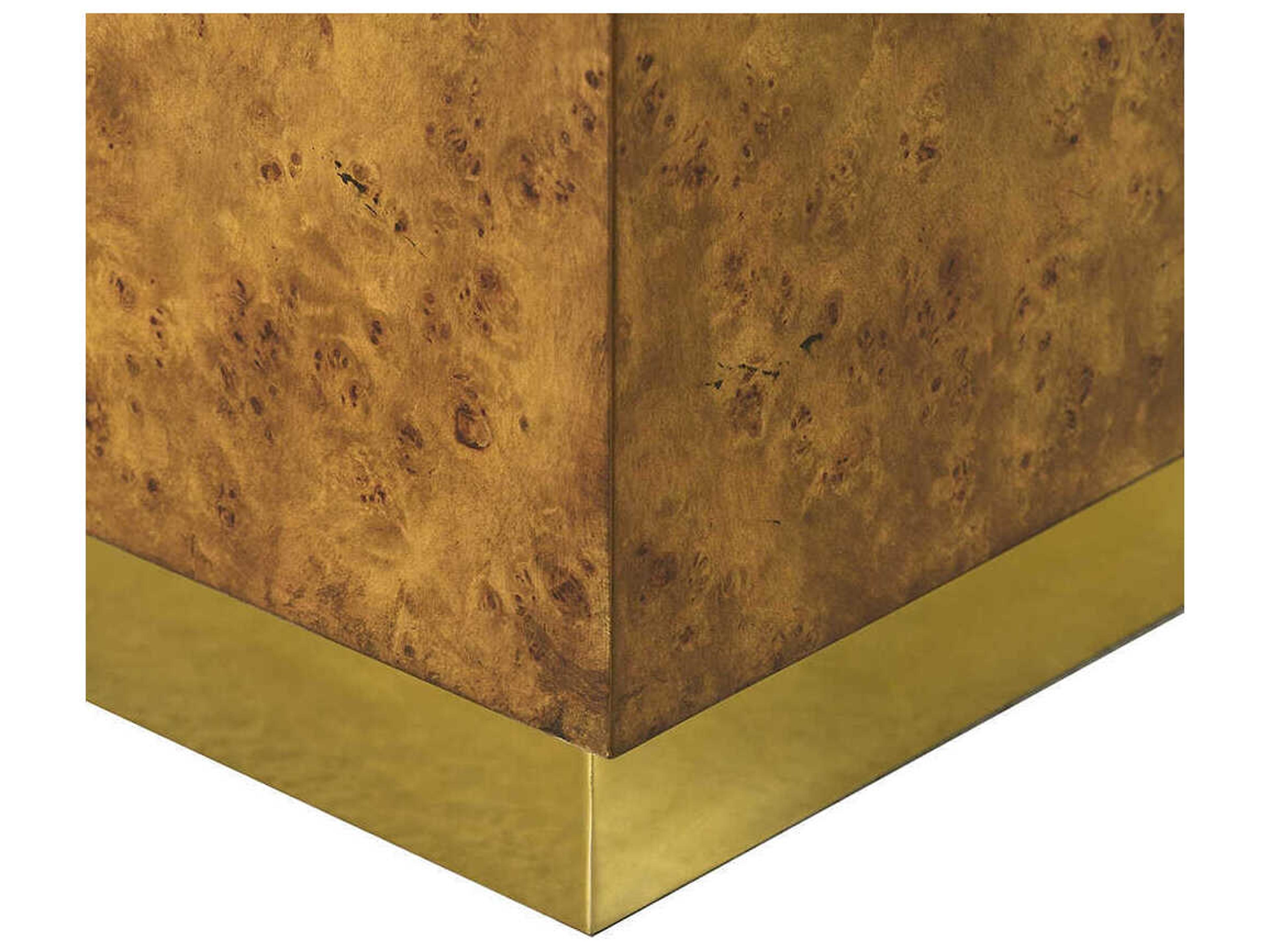 Oliver Home Cube Square Wood Rustic Burl End Table